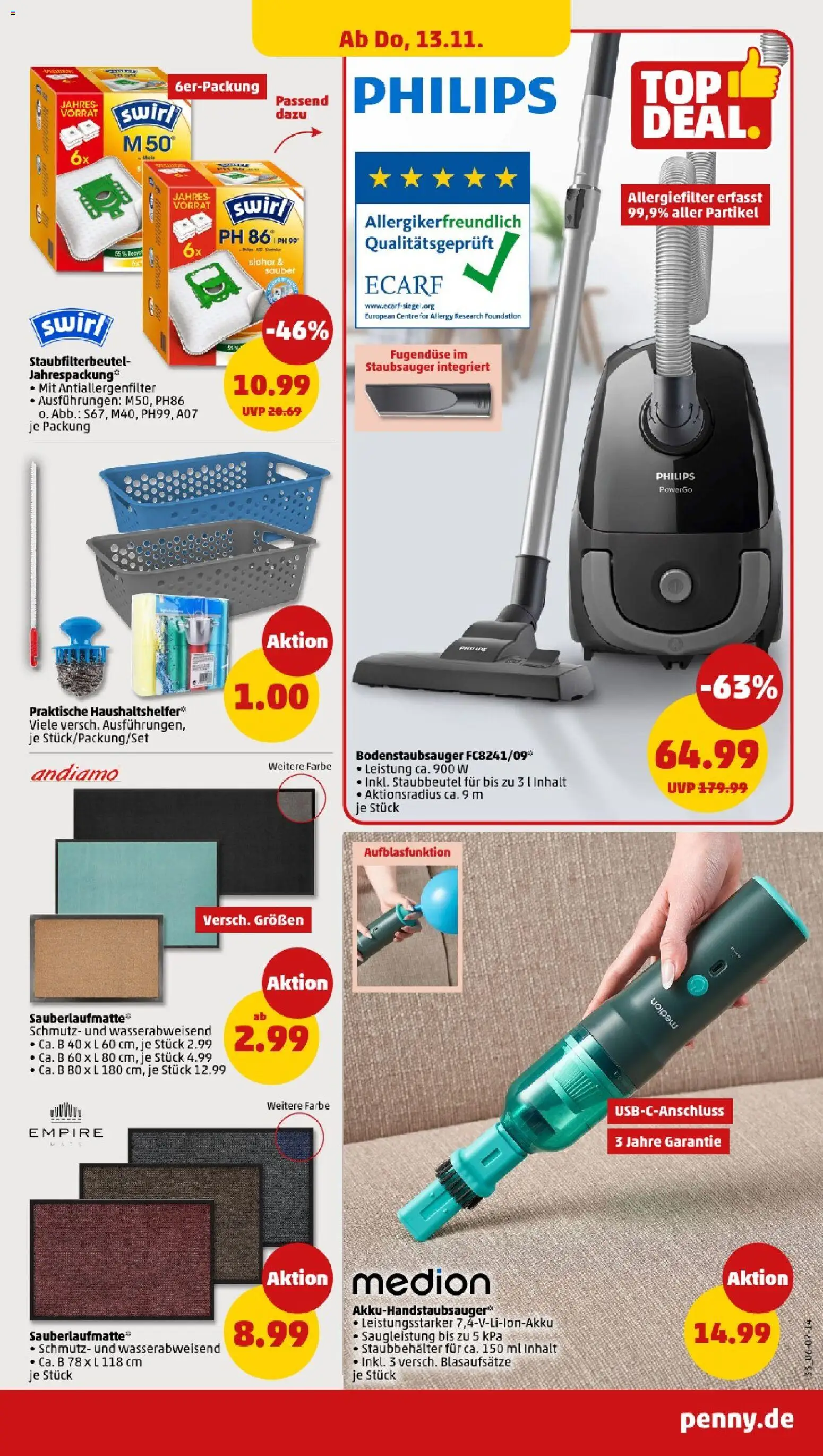 Penny - Baden-Württemberg – gültig ab 10.11.2025 | Seite: 33 | Produkte: Philips, Staubsauger, Foundation