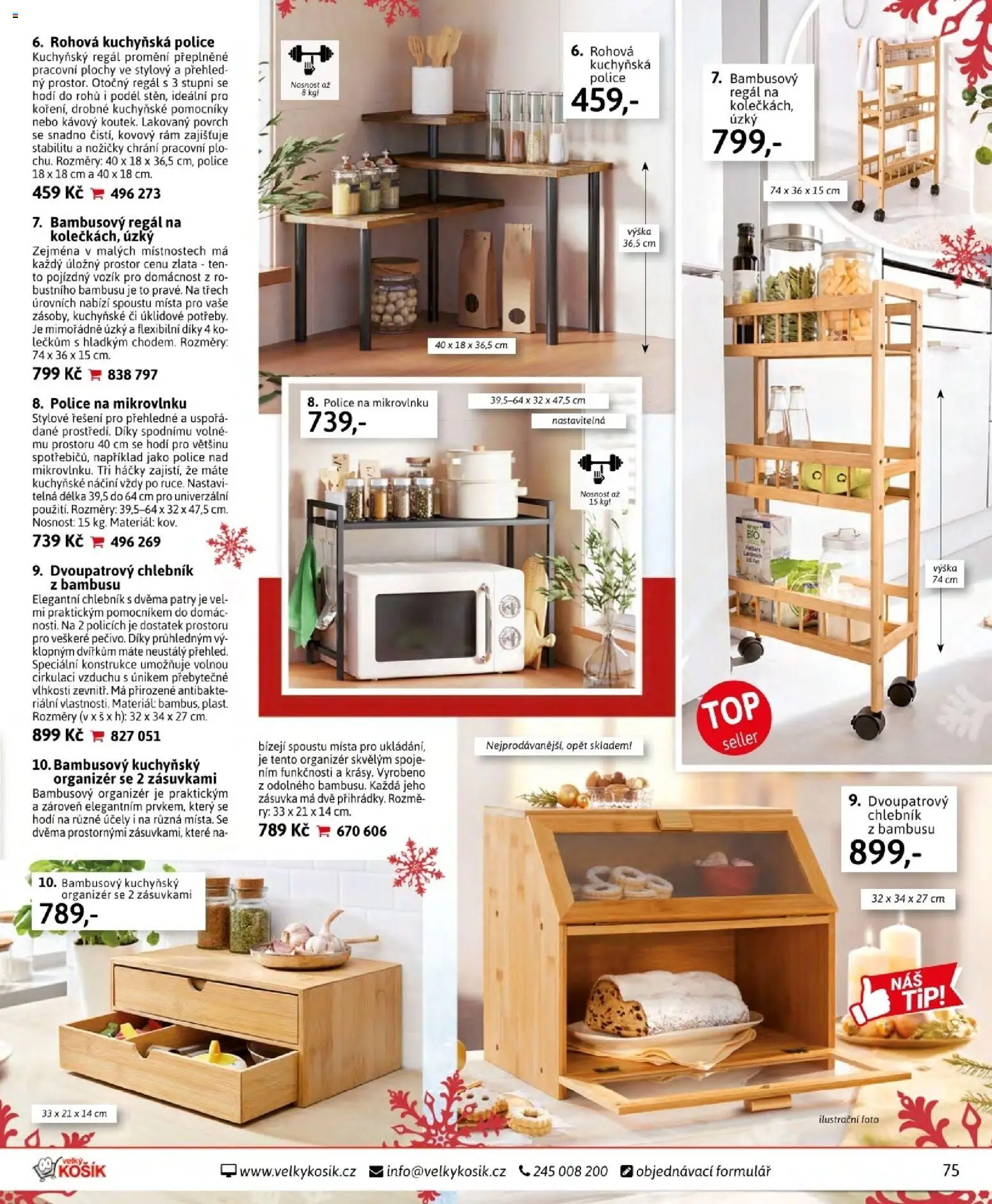 Velký Košík katalog listopad 2025 od 01.11.2025 | Strana: 75 | Produkty: Chlebník, Regál, Police, Zásuvka