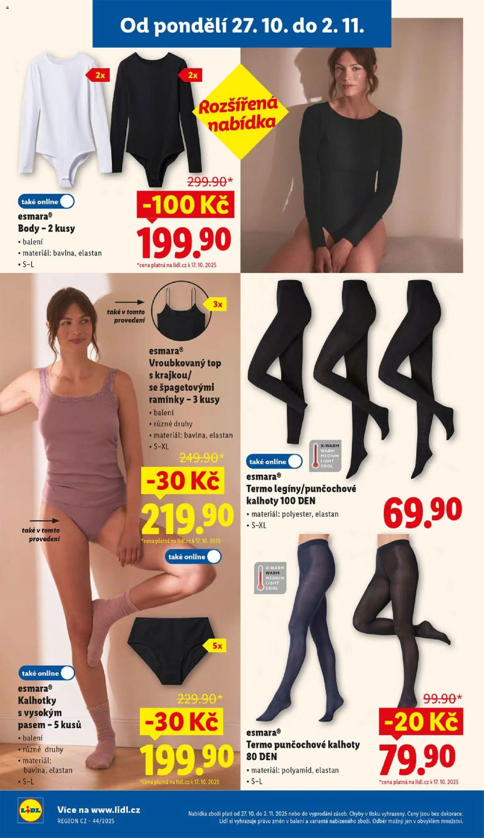 Lidl leták od 27.10.2025 | Strana: 44 | Produkty: Kalhoty, Kalhotky, Body