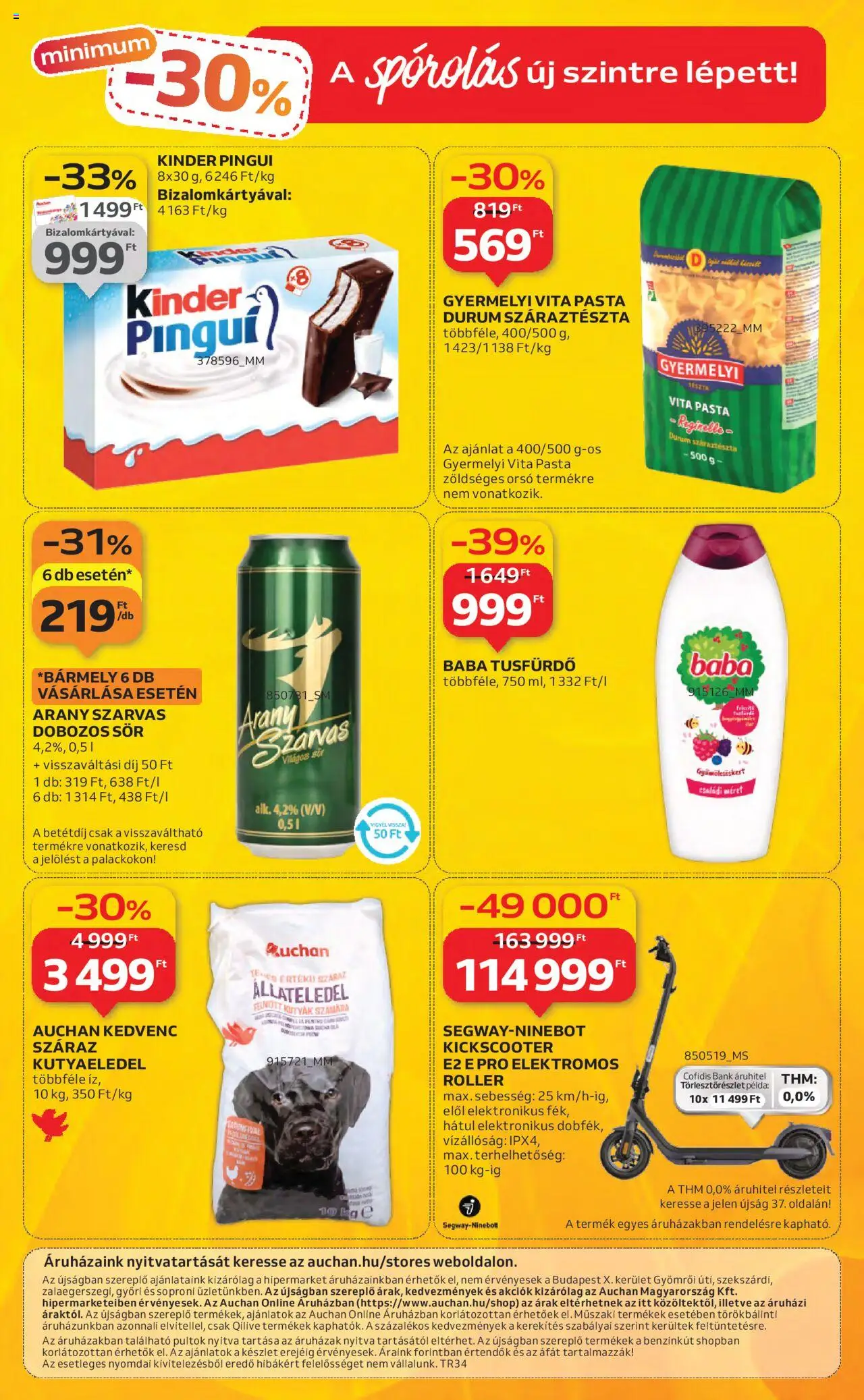 Auchan akciós ujság - amely érvényes a következő dátumtól: 21.08.2025 | Oldal: 42 | Termékek: Roller, Dobozos sör, Sör, Száraztészta