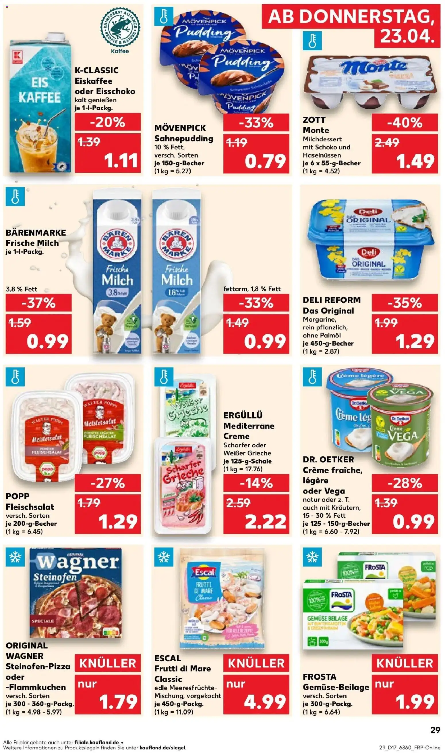 Kaufland Prospekt Bad Kreuznach	 – gültig ab 23.04.2026 | Seite: 29 | Produkte: Milch, Pudding, Creme, Gemüse