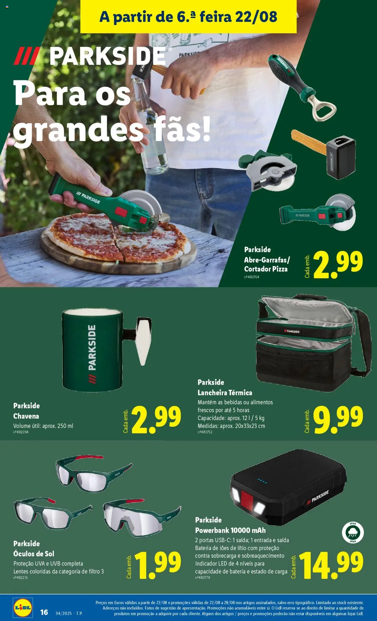 Lidl Novidades │ válido de 18.08.2025 | Página: 16 | Produtos: Óculos, Óculos de sol, Portas, Pizza