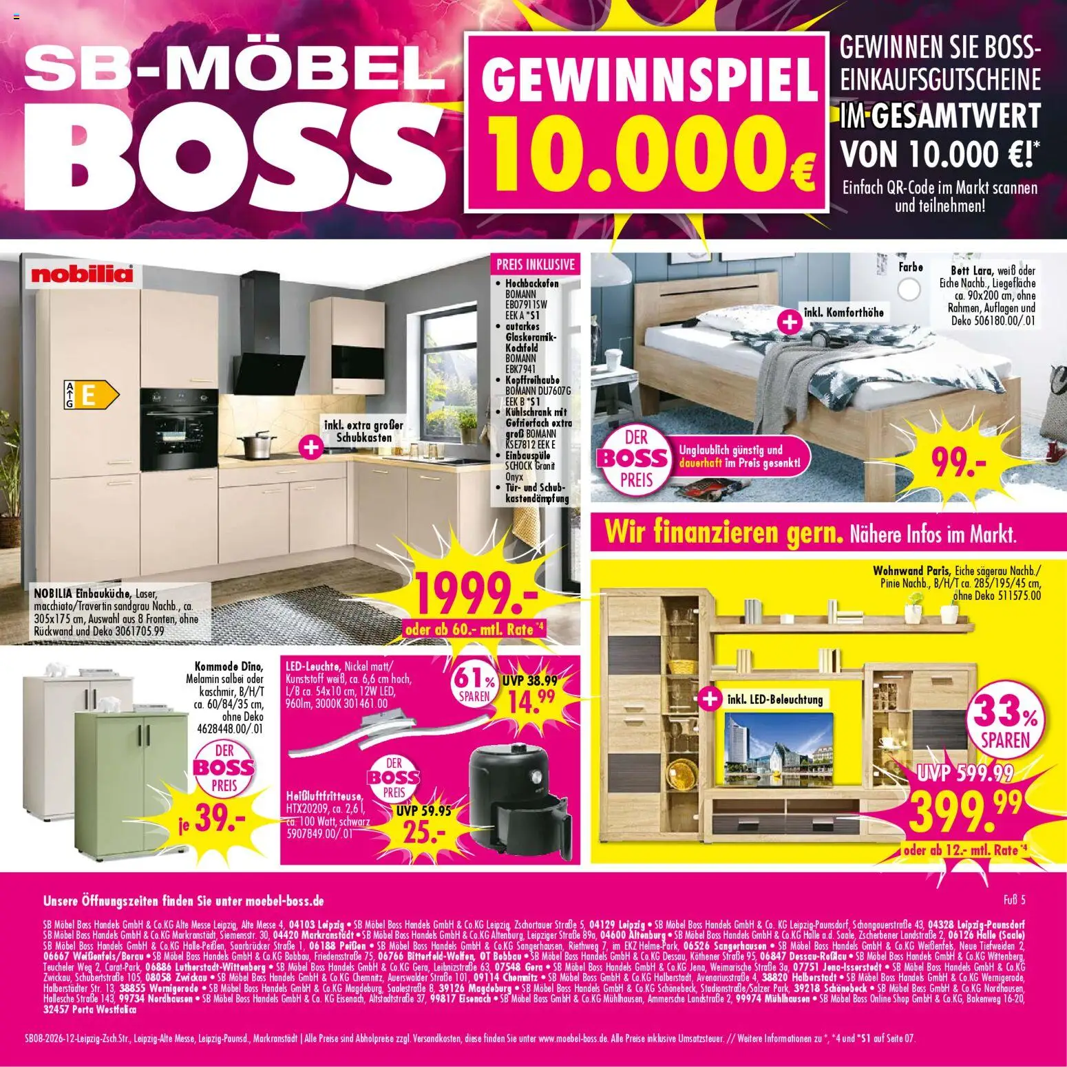 SB Möbel Boss Prospekt Alte Messe Leipzig	 – gültig ab 14.02.2026 | Seite: 12 | Produkte: Bett, Tür, Kühlschrank, Kochfeld