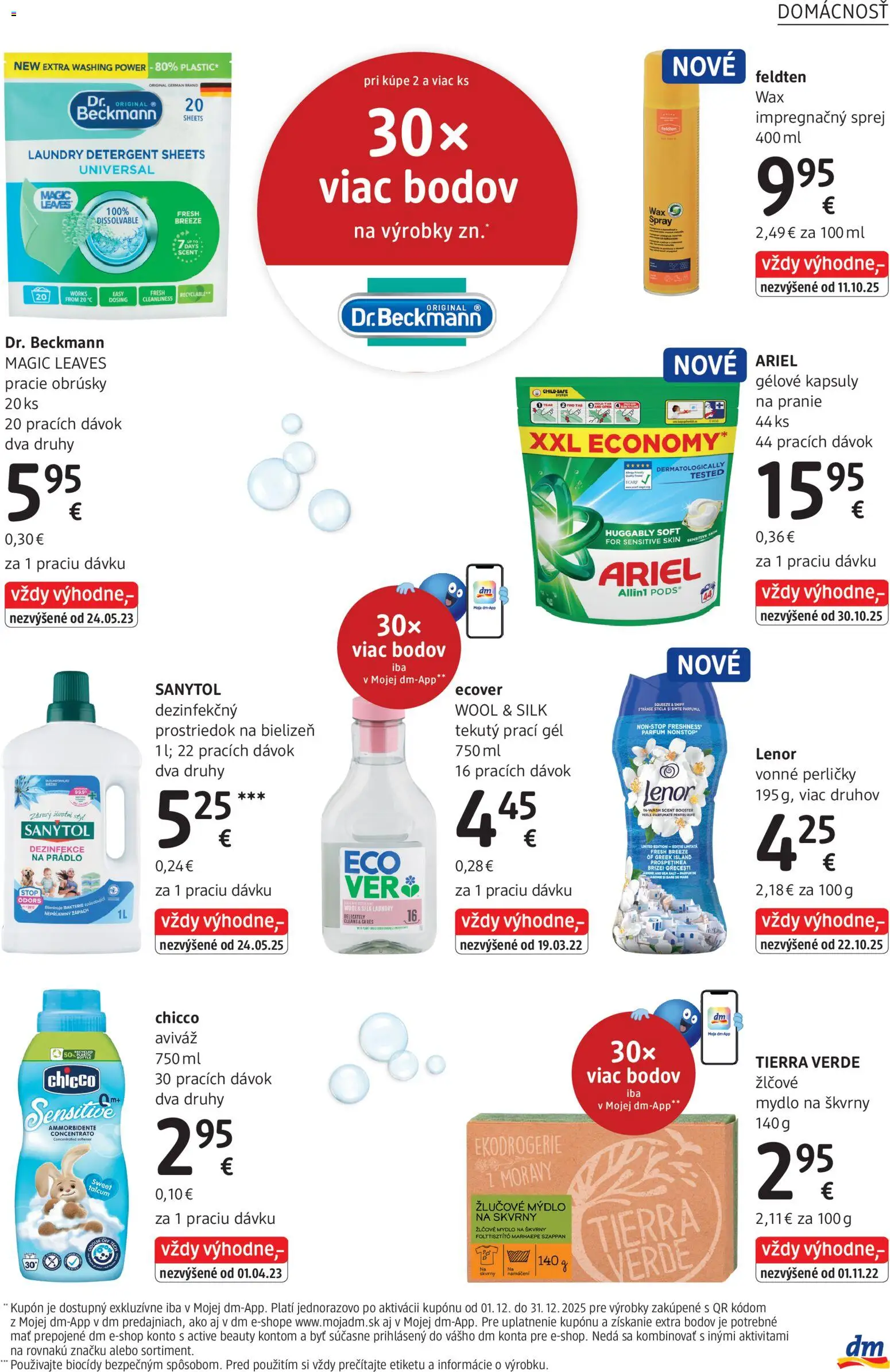 Nové dm drogerie akcie – leták je platný od 01.12.2025 | Strana: 29 | Produkty: Sanytol, Aviváž, Ariel, Lenor