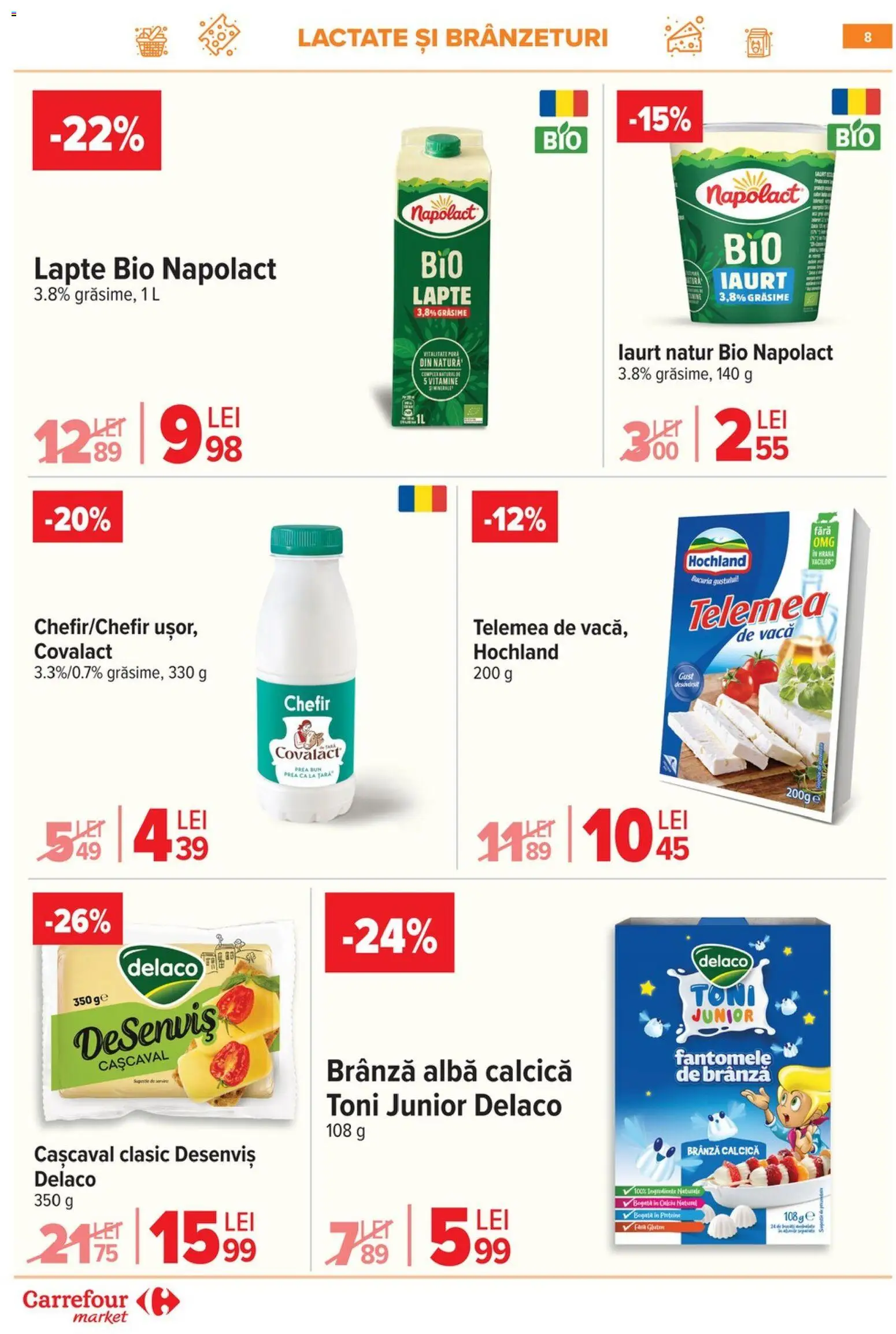 Noul catalog Carrefour – valabil de la 21.01.2026 | Pagină: 8 | Produse: Light Kedi Konservesi, Cașcaval, Brânză, Iaurt