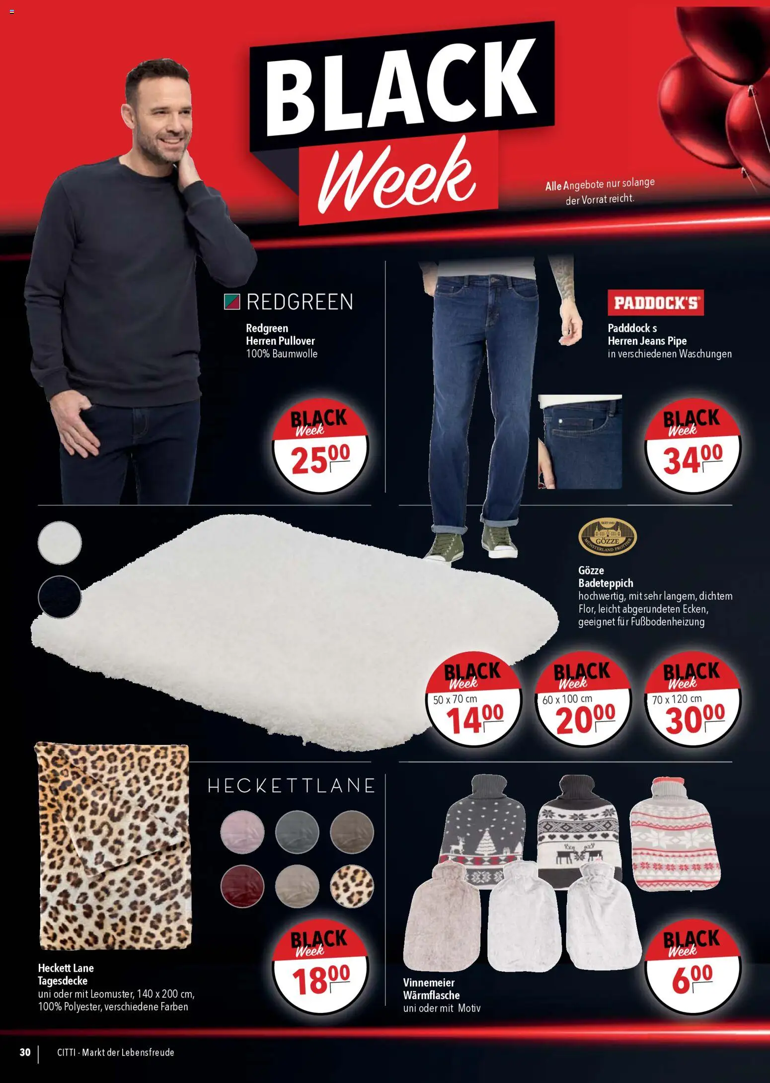 CITTI Markt - Black Friday – gültig ab 26.11.2025 | Seite: 38 | Produkte: Tagesdecke, Pullover, Jeans
