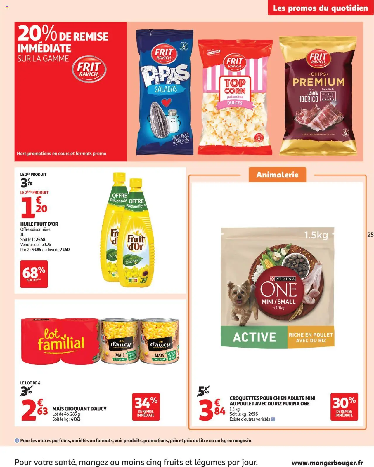  | Page: 25 | Produits: Croquettes pour chien adulte, Mais, Huile, Riz