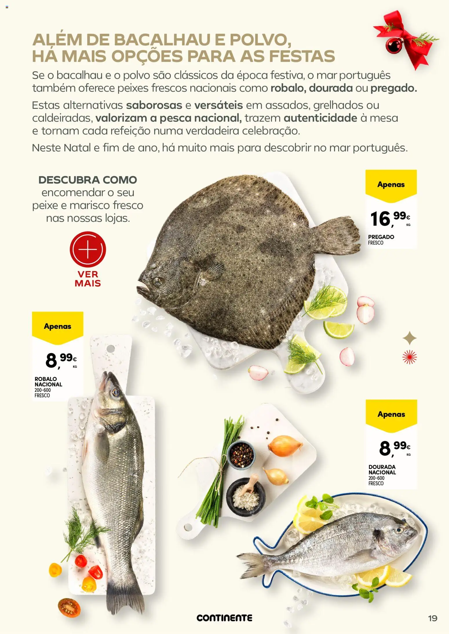 Continente - Frescos: Mais tempo à mesa com todos │ válido de 16.12.2025 | Página: 19 | Produtos: Dourada, Bacalhau, Polvo, Mesa