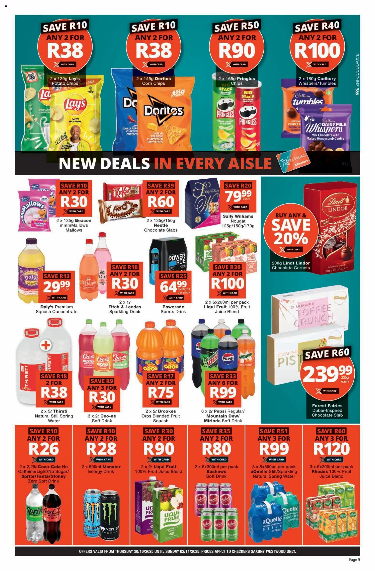 New Checkers catalogue – valid from 30.10.2025 | Page: 9 | Products: Milk, Cheese, Sour cream, Chips