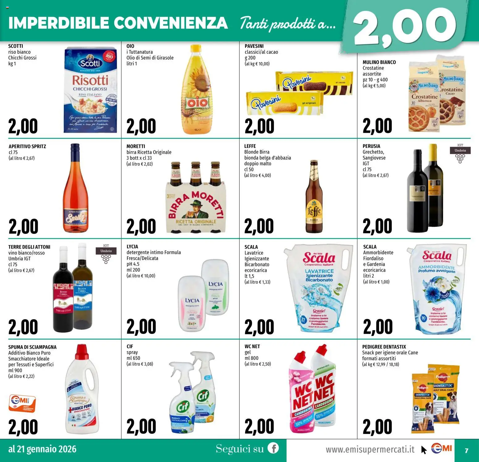 Volantino EMI del 08.01.2026 | Pagina: 7 | Prodotti: Birra, Tè, Candeggina, Scala