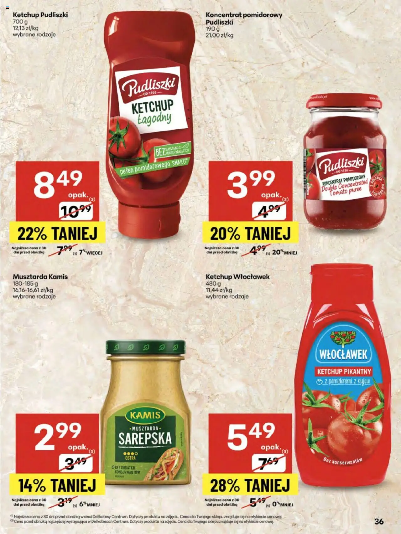 Delikatesy Centrum Gazetka od 07.08.2025 | Strona: 36 | Produkty: Ketchup, Koncentrat pomidorowy, Delikatesy, Musztarda