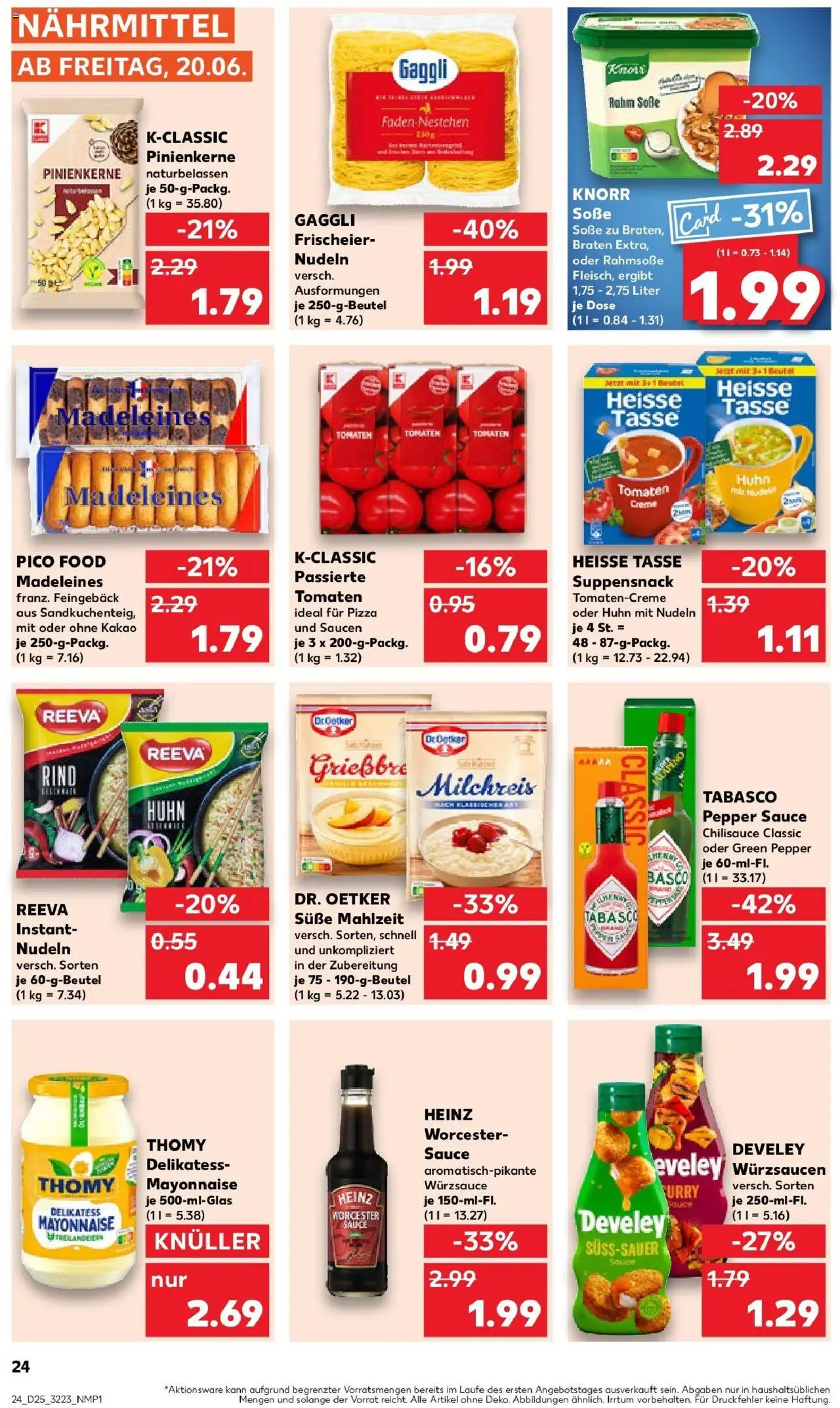 Kaufland prospekt Alsdorf	 - gültig ab dem 22.06.2025 | Seite: 37 | Produkte: Tomaten, Creme, Mayonnaise, Nudeln
