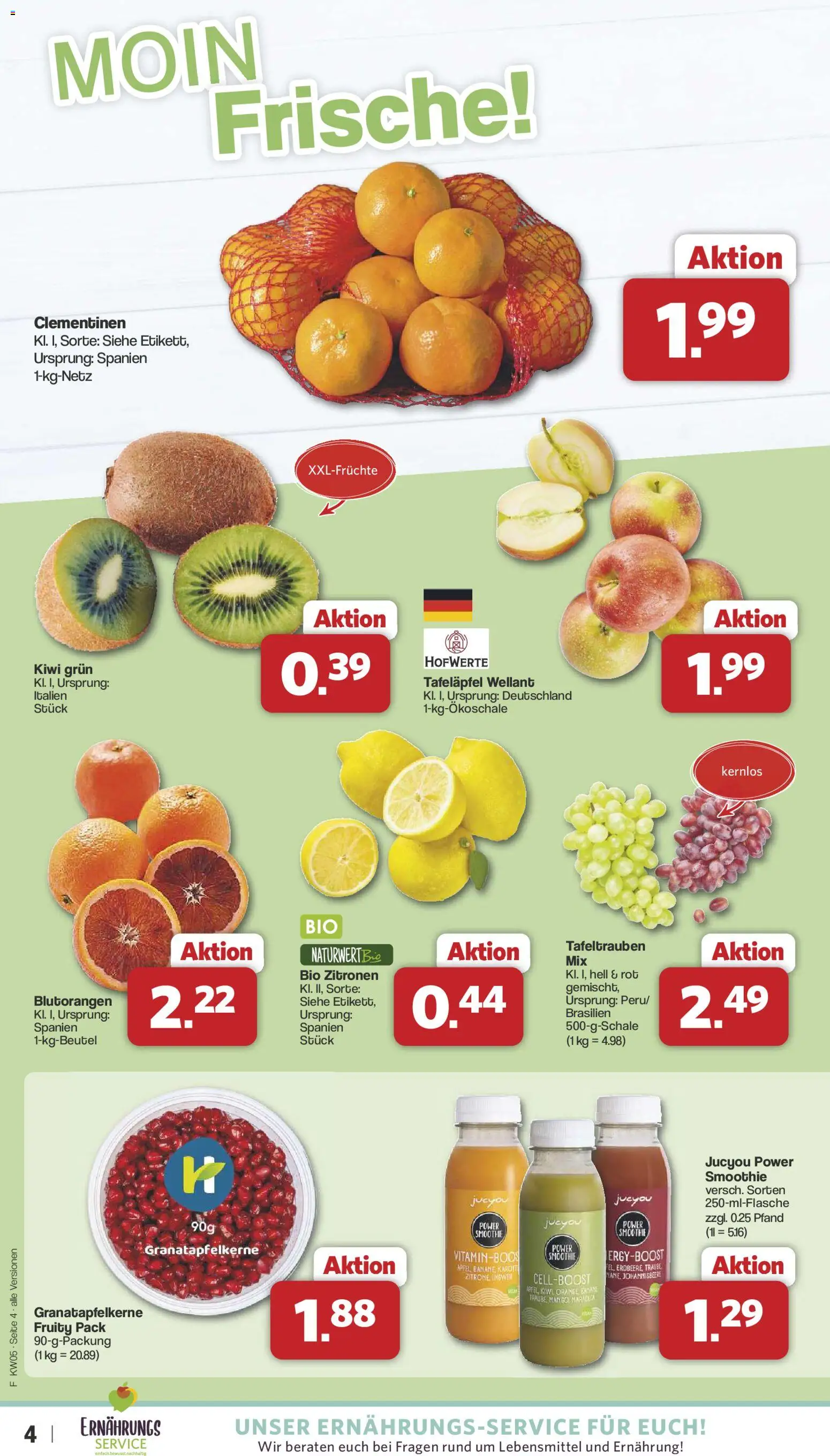 Famila Nordwest Prospekt 	 – gültig ab 26.01.2026 | Seite: 4 | Produkte: Zitrone, Kiwi, Karotte, Zitronen