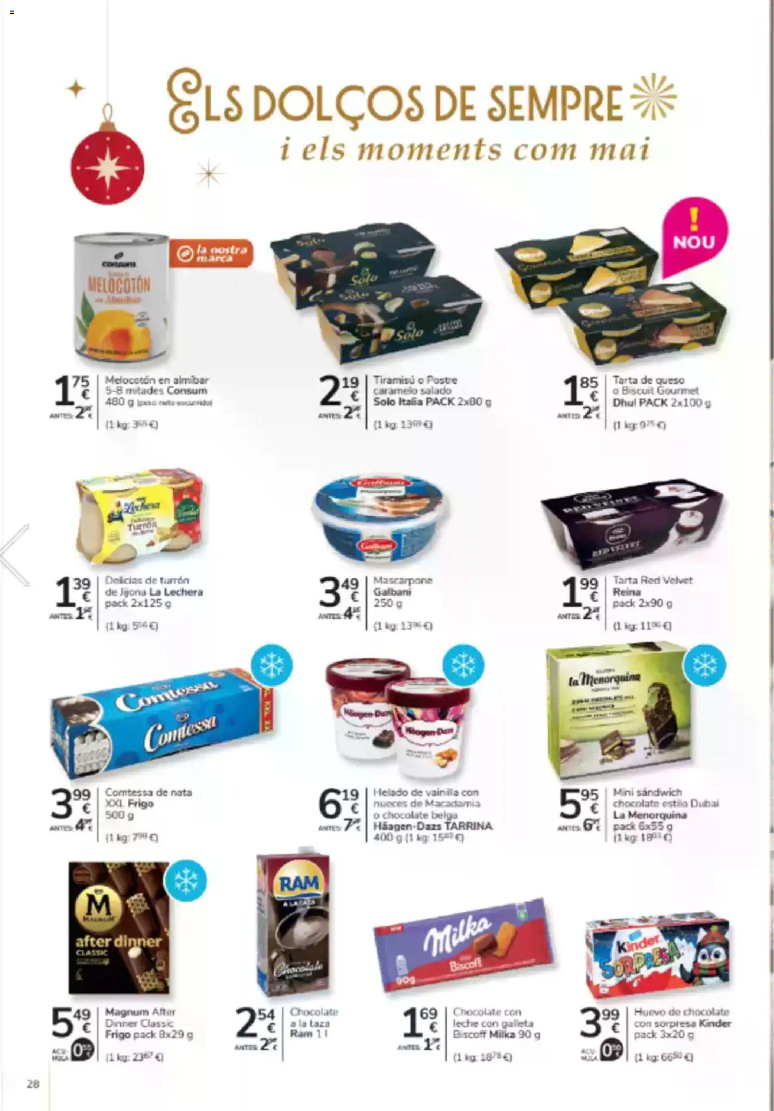 Consum folleto │ válido desde el 18.12.2025 | Página: 28 | Productos: Leche, Queso, Chocolate, Πάνες