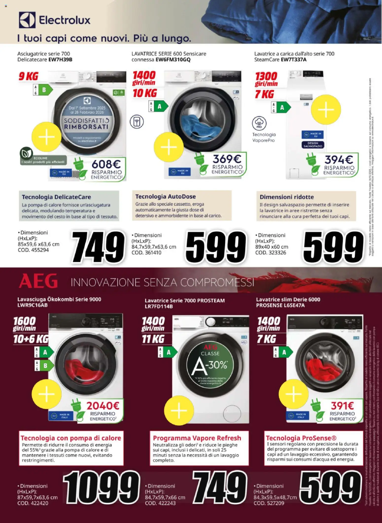Volantino Media World del 12.11.2025 | Pagina: 4 | Prodotti: Ammorbidente, Lavasciuga, Lavatrice, Asciugatrice