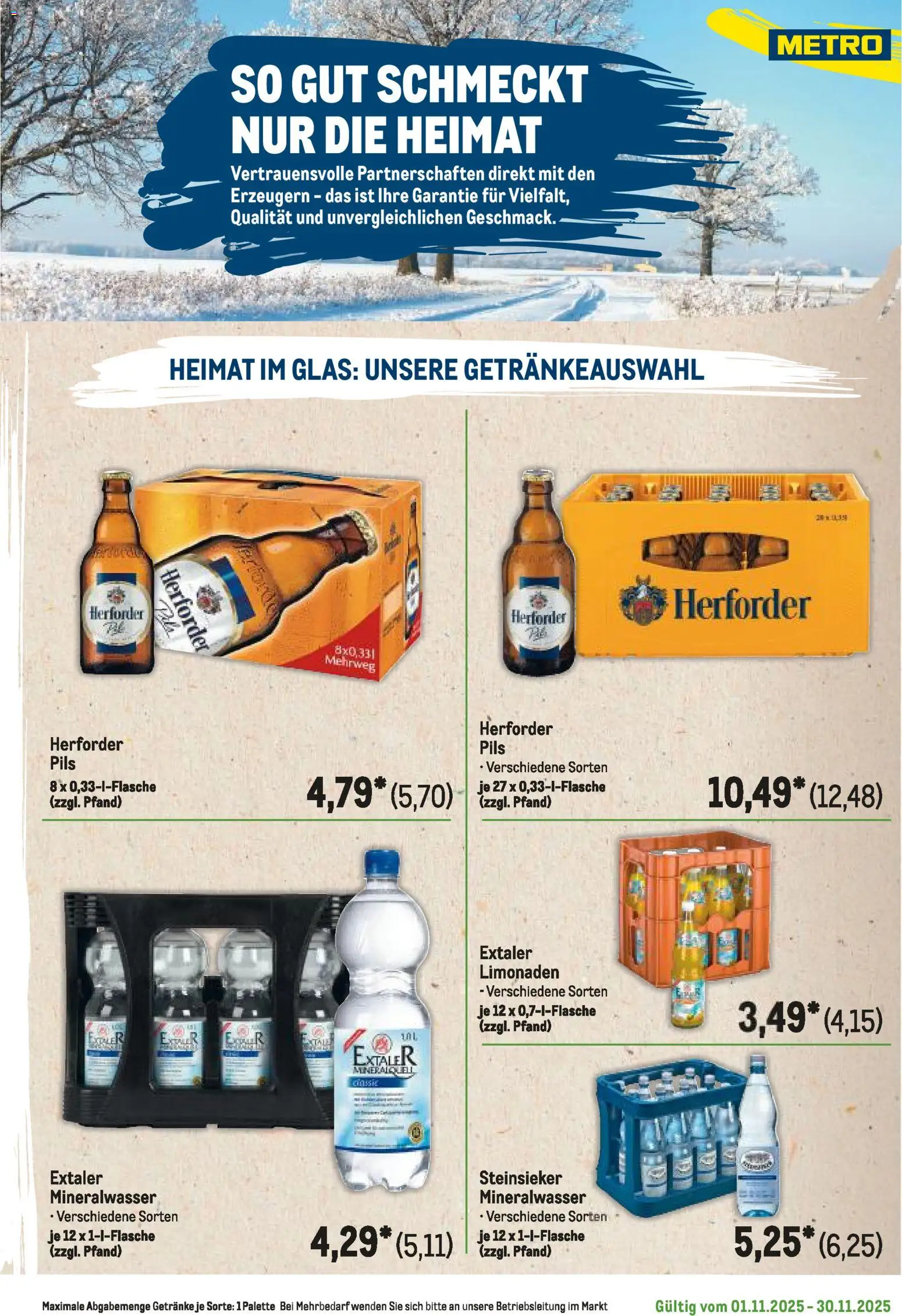 Metro Regionaler Flyer – gültig ab 01.11.2025 | Seite: 45 | Produkte: Pils, Mineralwasser