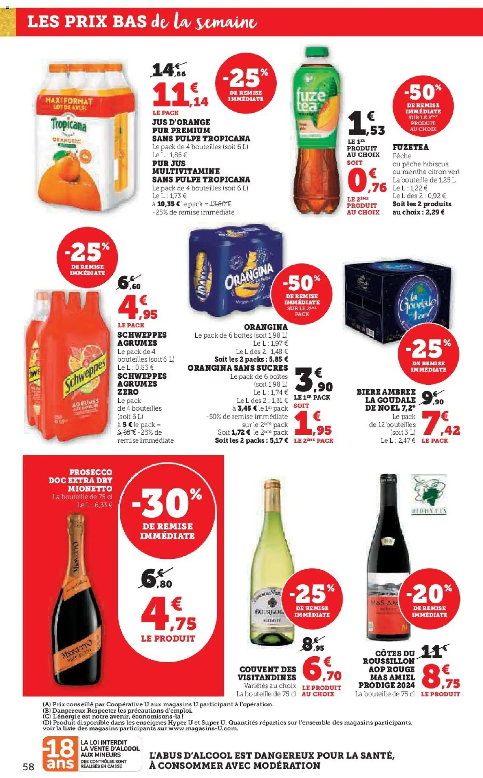 {H1} | Page: 58 | Produits: Orangina, Citron, Menthe, Jus d'orange