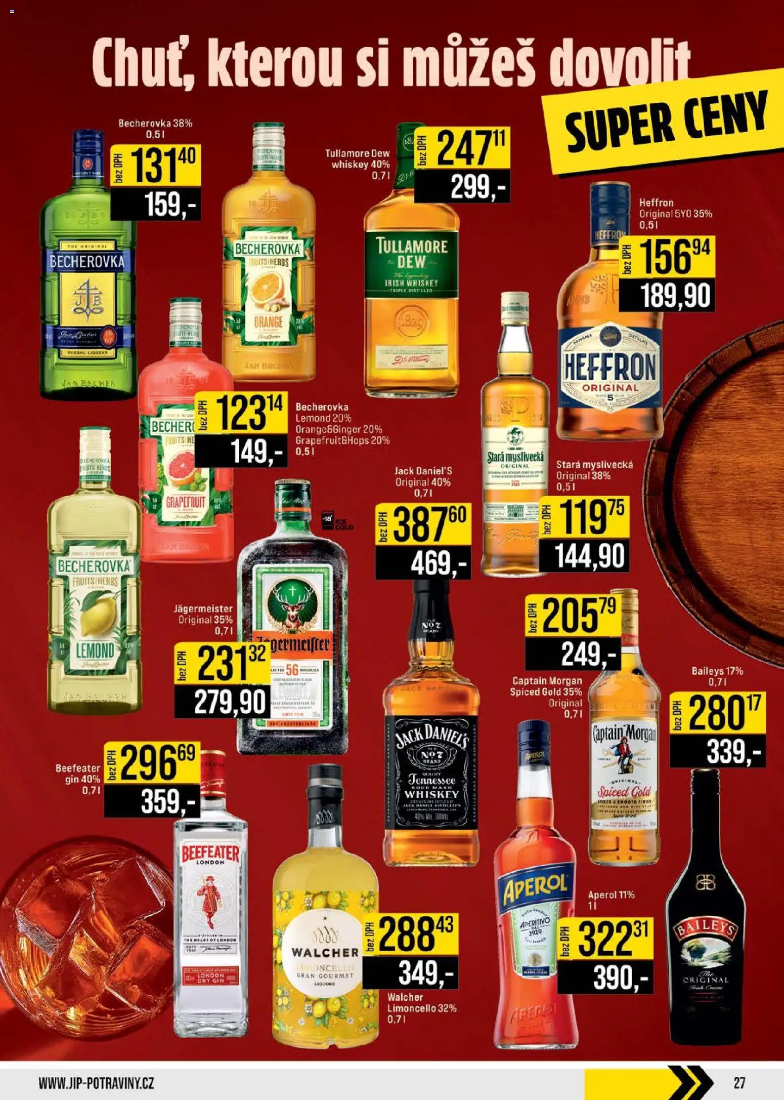 Jip leták - Cash & Carry od 10.12.2025 | Strana: 27 | Produkty: Morgan, Stará myslivecká, Aperol, Tullamore Dew