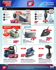 Anteprima del volantino Trony volantino Sardegna valido a partire dal 19.03.2026 | Pagina: 34 | Prodotti: Caldaia, Acqua, Generatore, Ferro da stiro