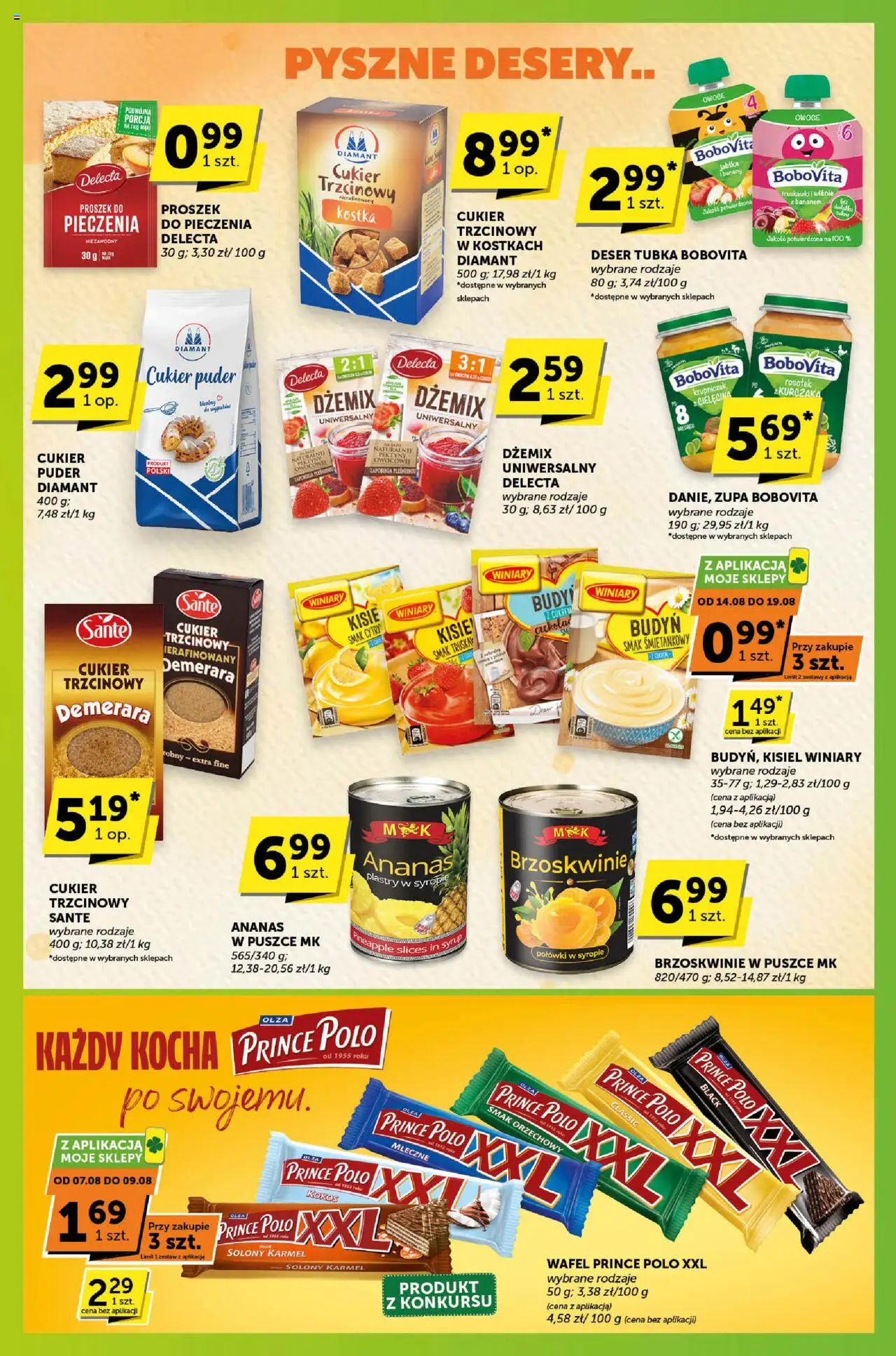 Groszek Gazetka - Sprawdź, co więcej od 07.08.2025 | Strona: 4 | Produkty: Prince polo xxl, Cukier puder, Puder, Banany