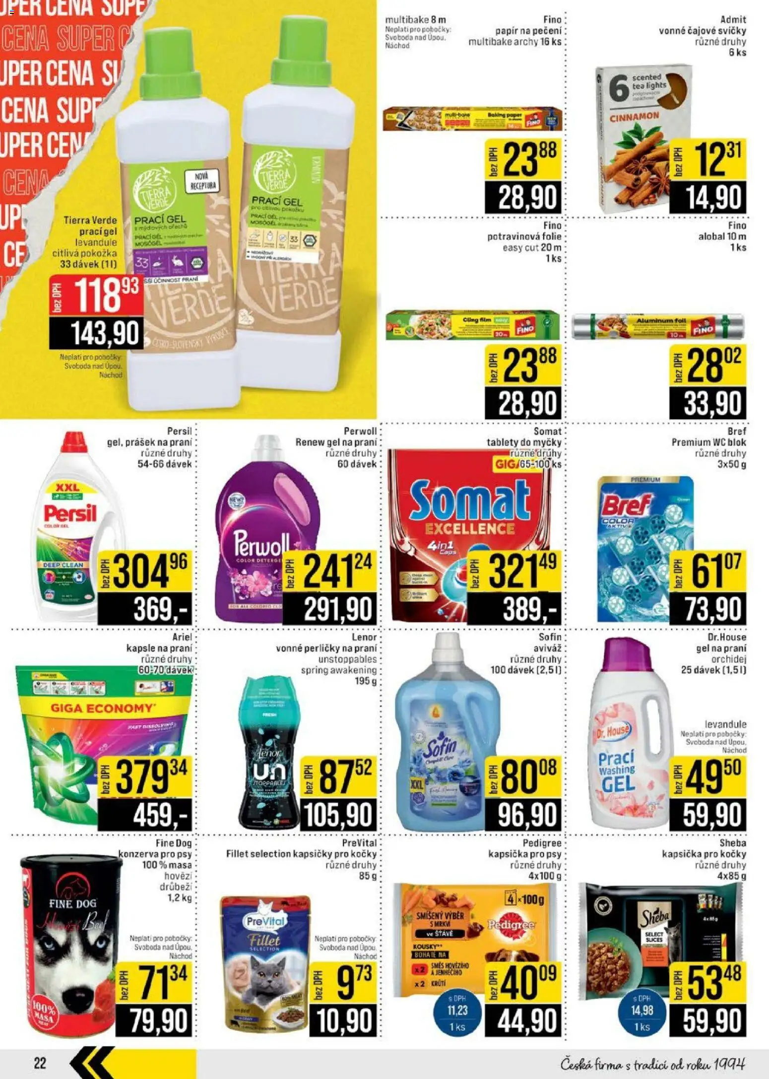 Jip leták - Cash & Carry od 25.02.2026 | Strana: 22 | Produkty: Prášek na praní, Prací gel, Orchidej, Fólie