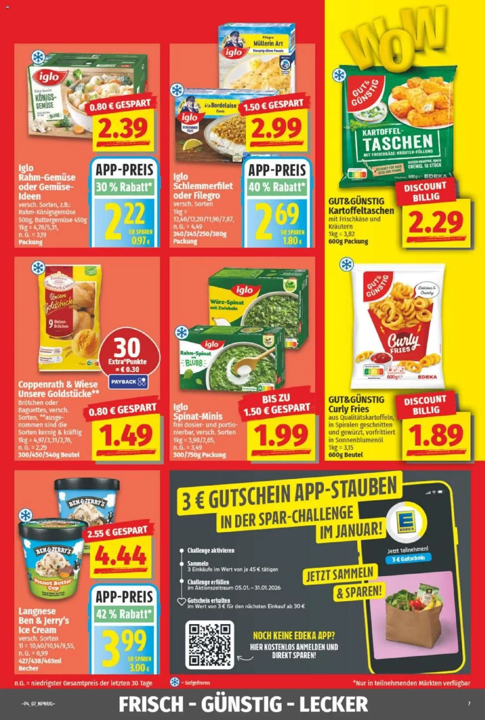 NP Discount Prospekt – gültig ab 18.01.2026 | Seite: 7 | Produkte: Langnese, Butter, Sonnenblumenol, Iglo