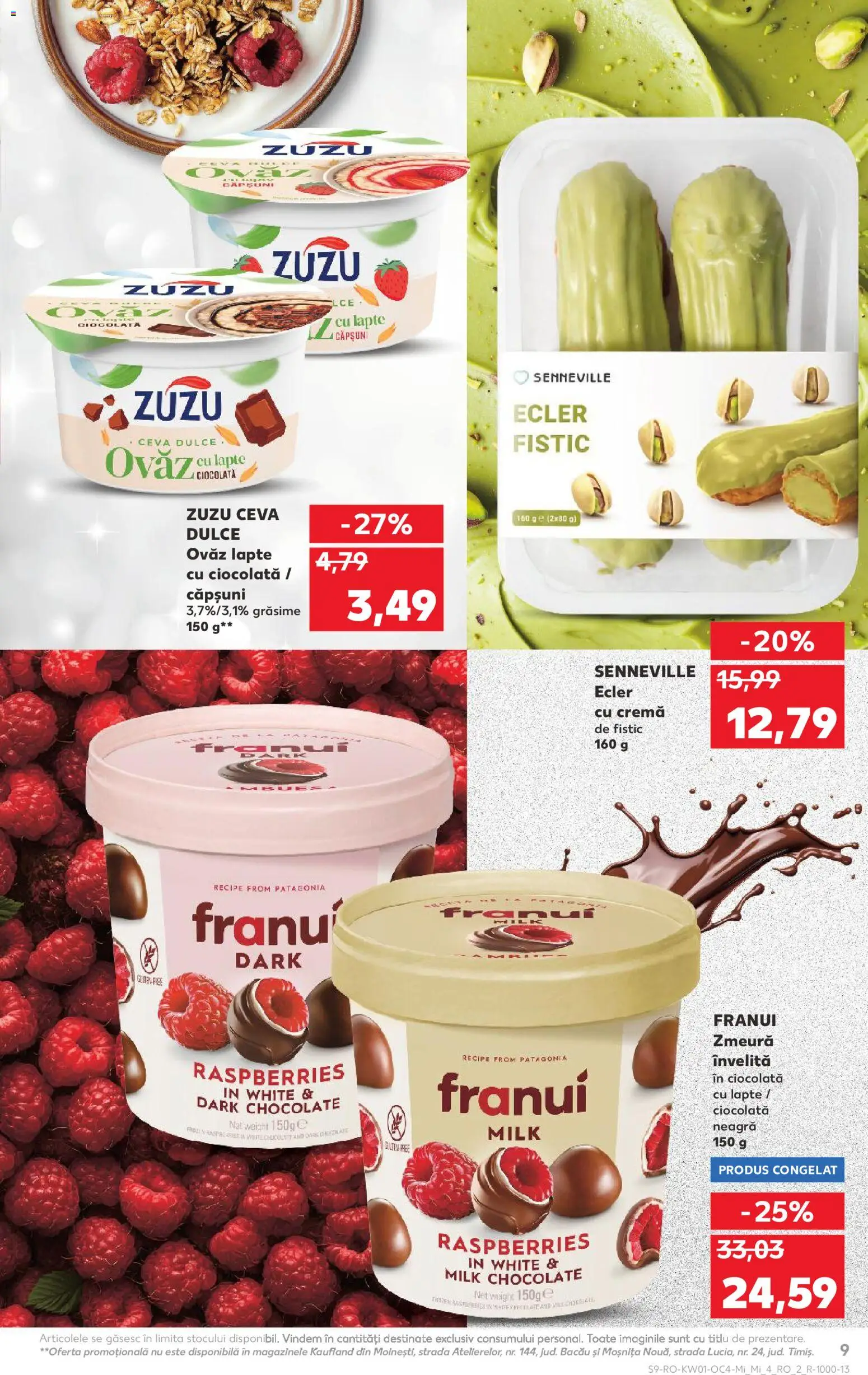 Noul catalog Kaufland – valabil de la 31.12.2025 | Pagină: 9 | Produse: Zmeură, Cremă, Fistic, Căpșuni