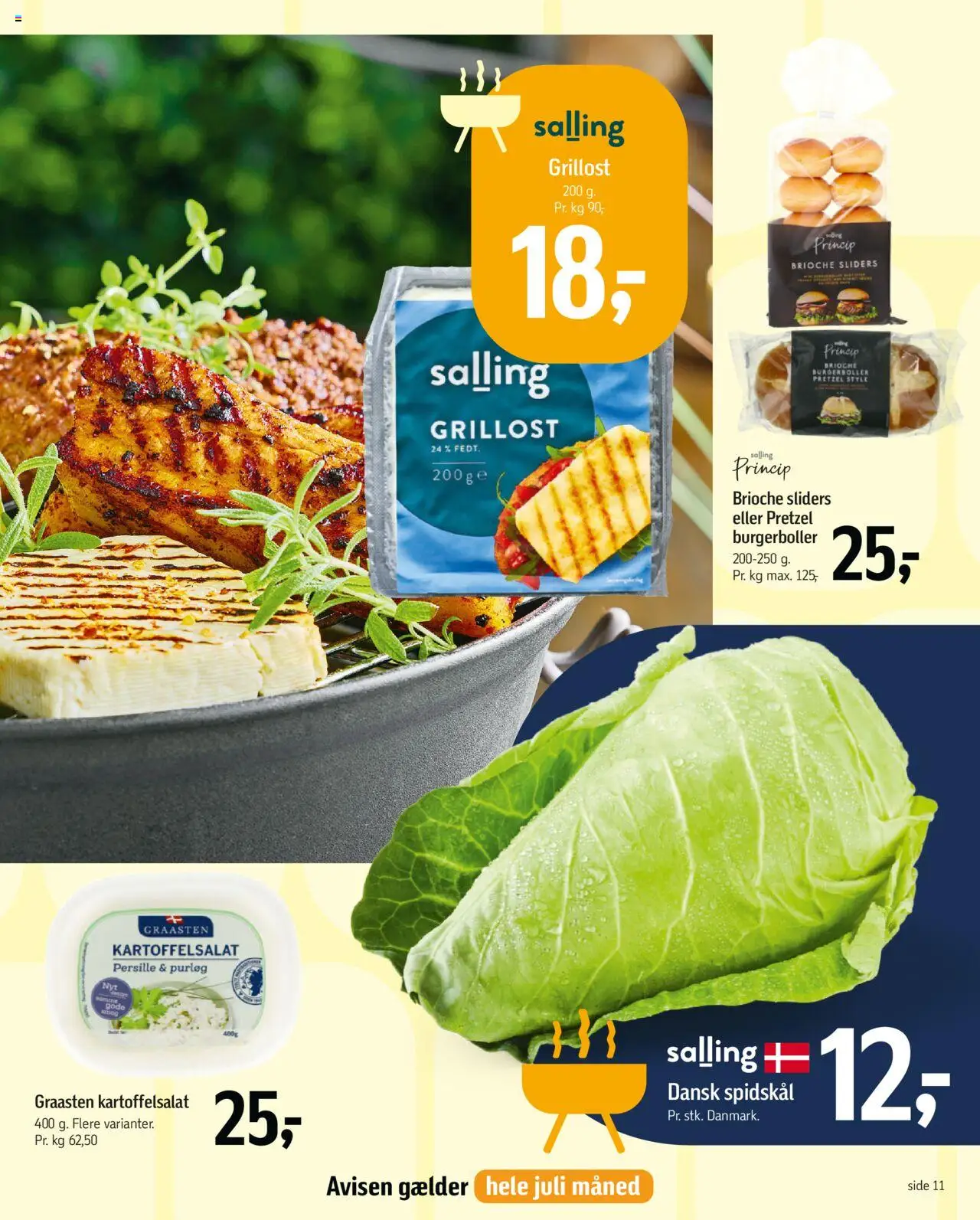 Føtex Tilbudsavis gyldig fra 27.06.2025 | Side: 11 | Produkter: Purløg, Kartoffelsalat, Spidskål, Persille