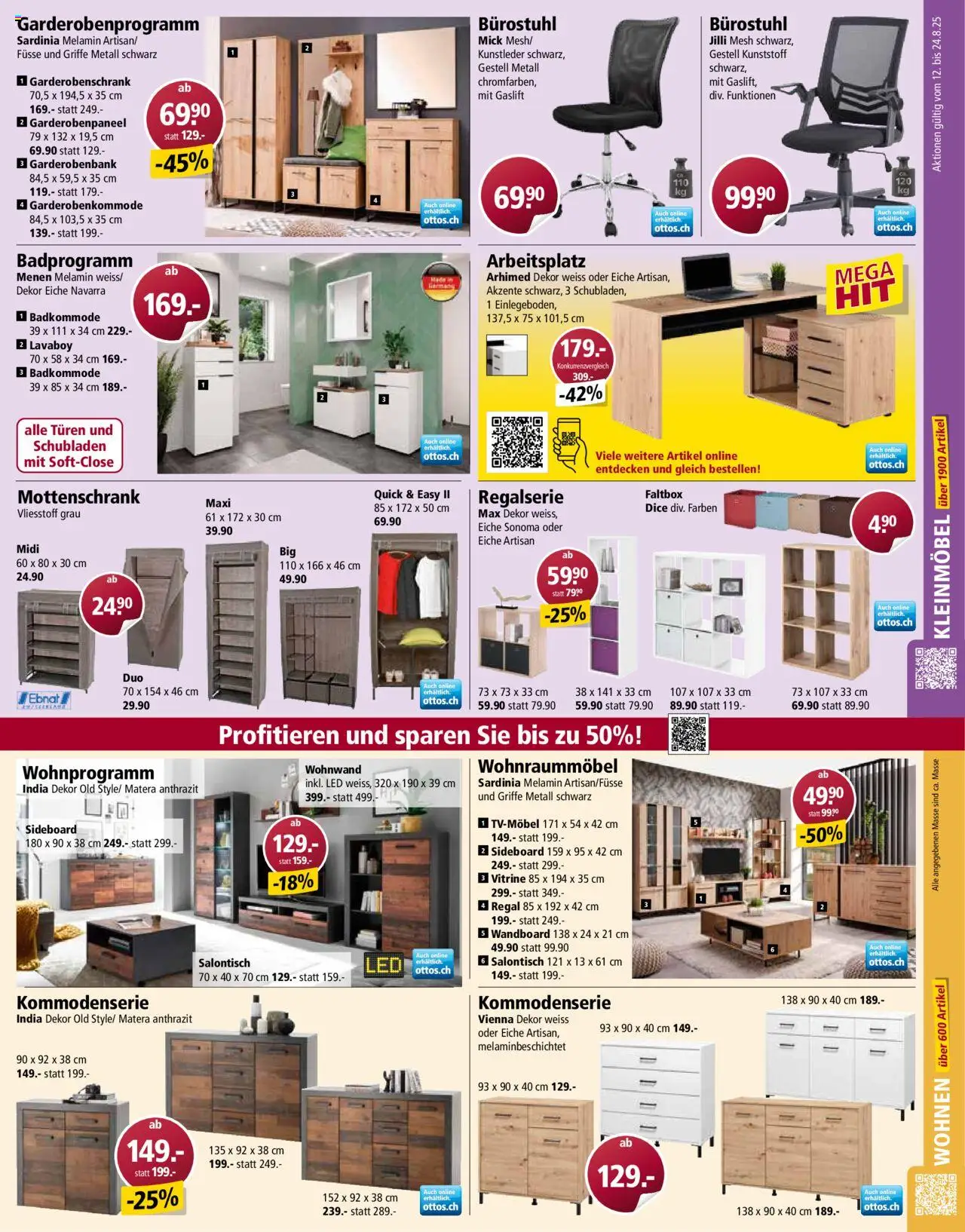 Otto's Aktionen ab 12.08.2025 | Seite: 7 | Produkte: Vitrine, Regal, Sideboard, Wohnwand