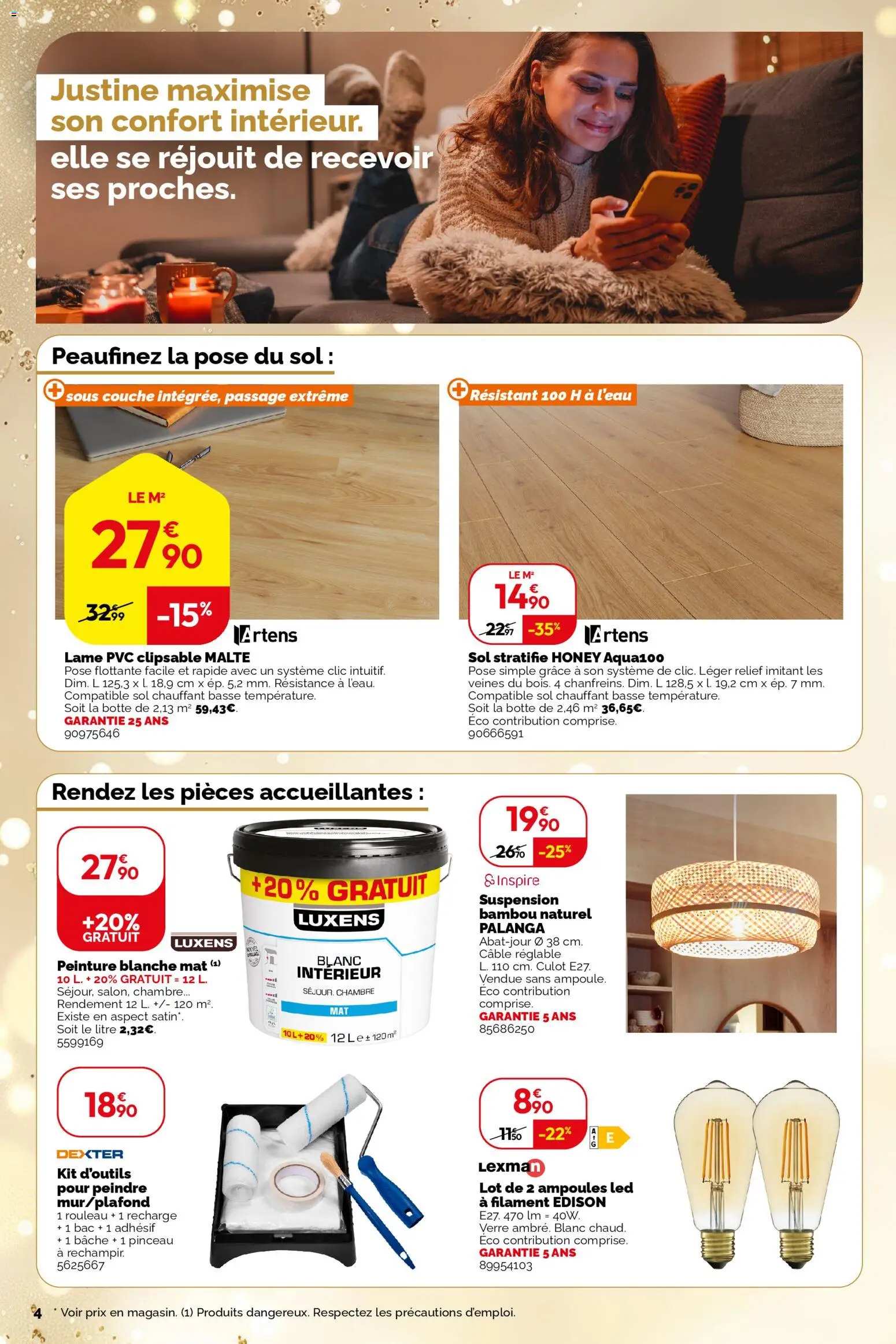 {H1} | Page: 4 | Produits: Peinture Blanche, Pinceau, Rouleau, Suspension