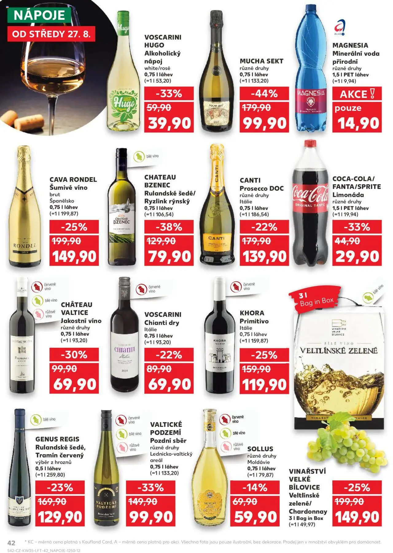 Kaufland leták - Chomutov od 27.08.2025 | Strana: 42 | Produkty: Víno, Magnesia, Primitivo, Mucha sekt