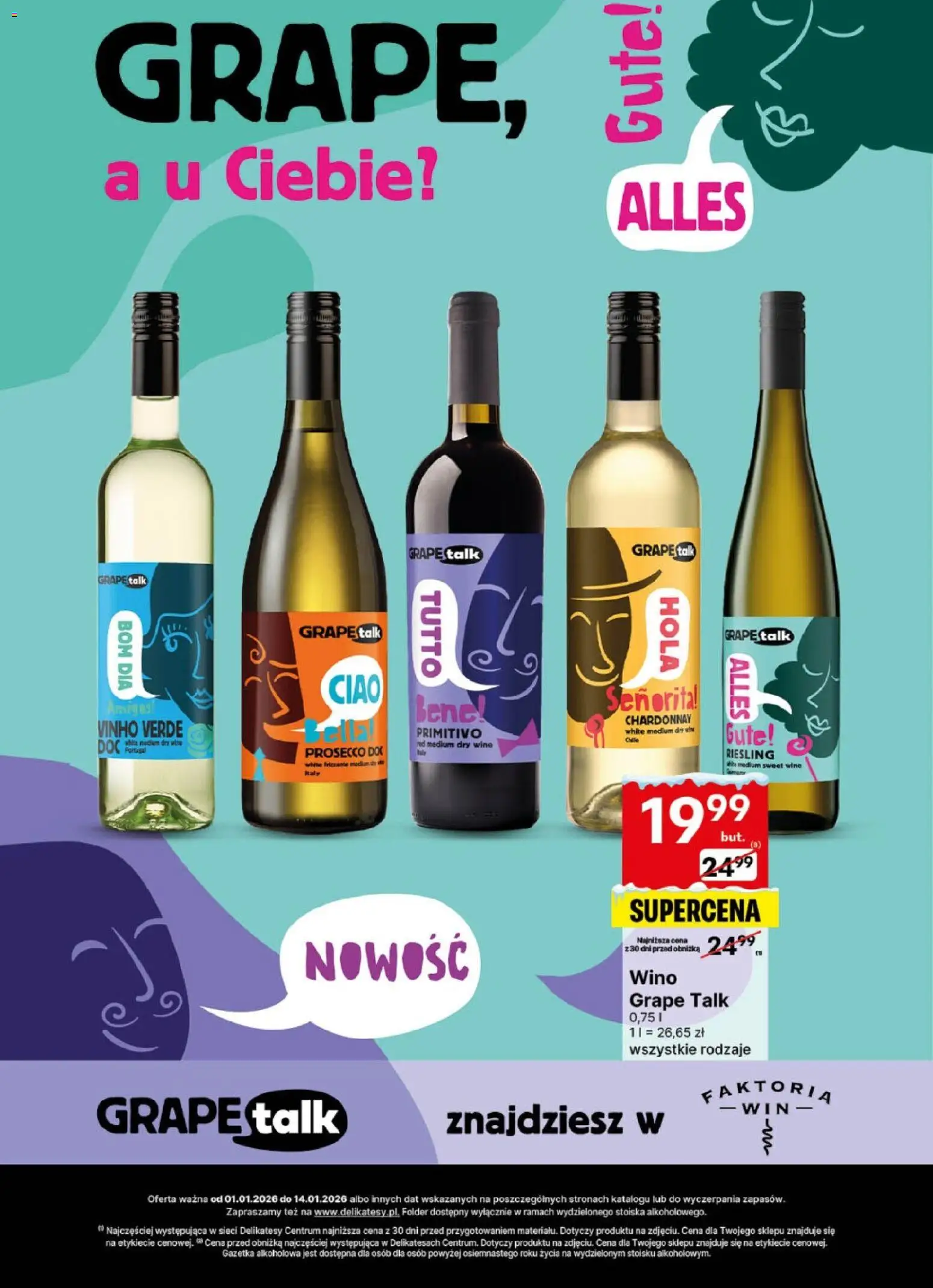 Delikatesy Centrum Gazetka - DeliBarek od 01.01.2026 | Strona: 3 | Produkty: Riesling, Chardonnay, Delikatesy, Prosecco