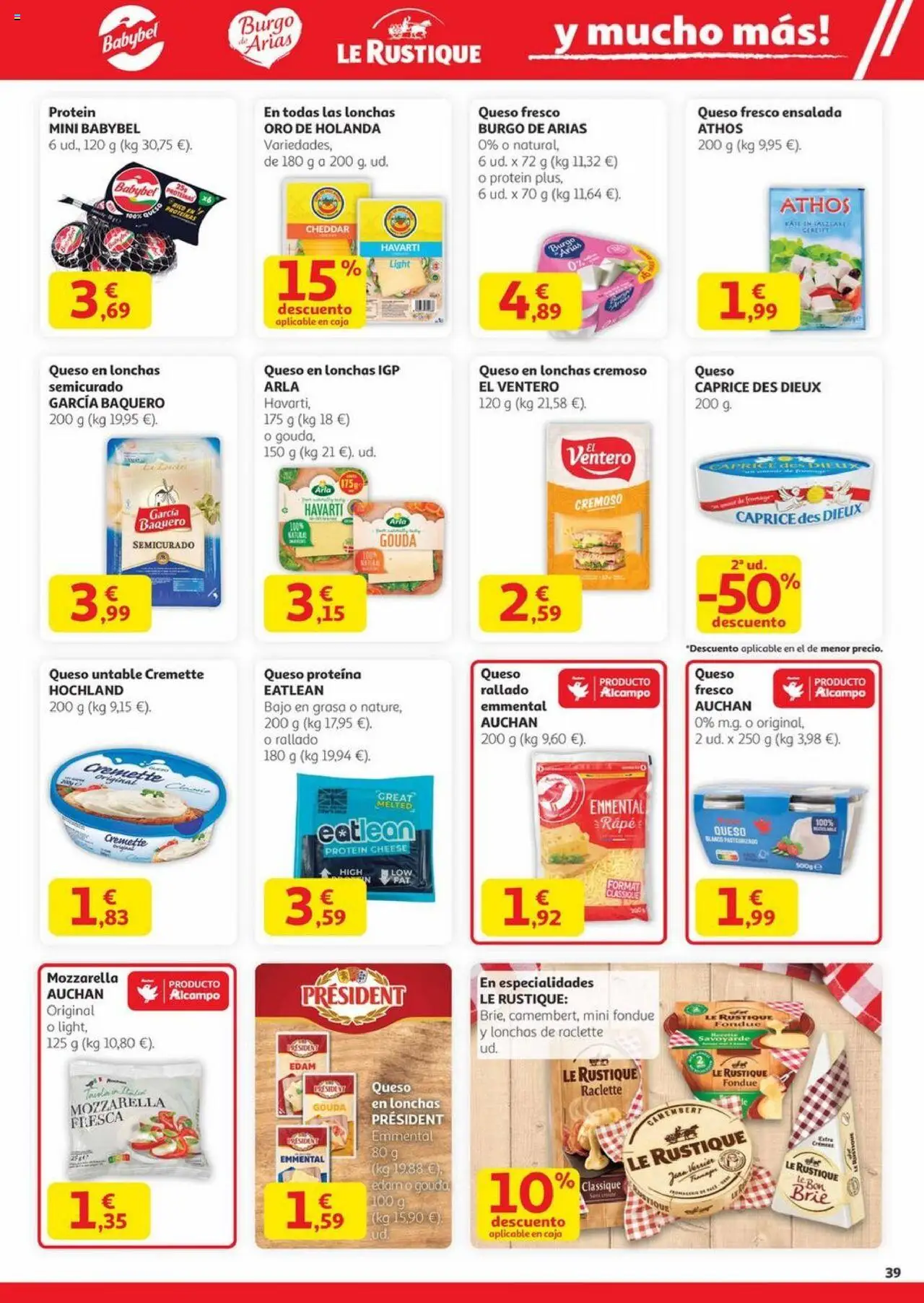 Alcampo - Canarias │ válido desde el 23.10.2025 | Página: 39 | Productos: Queso, Λάστιχο με πιεστικό, Queso fresco, Ensalada