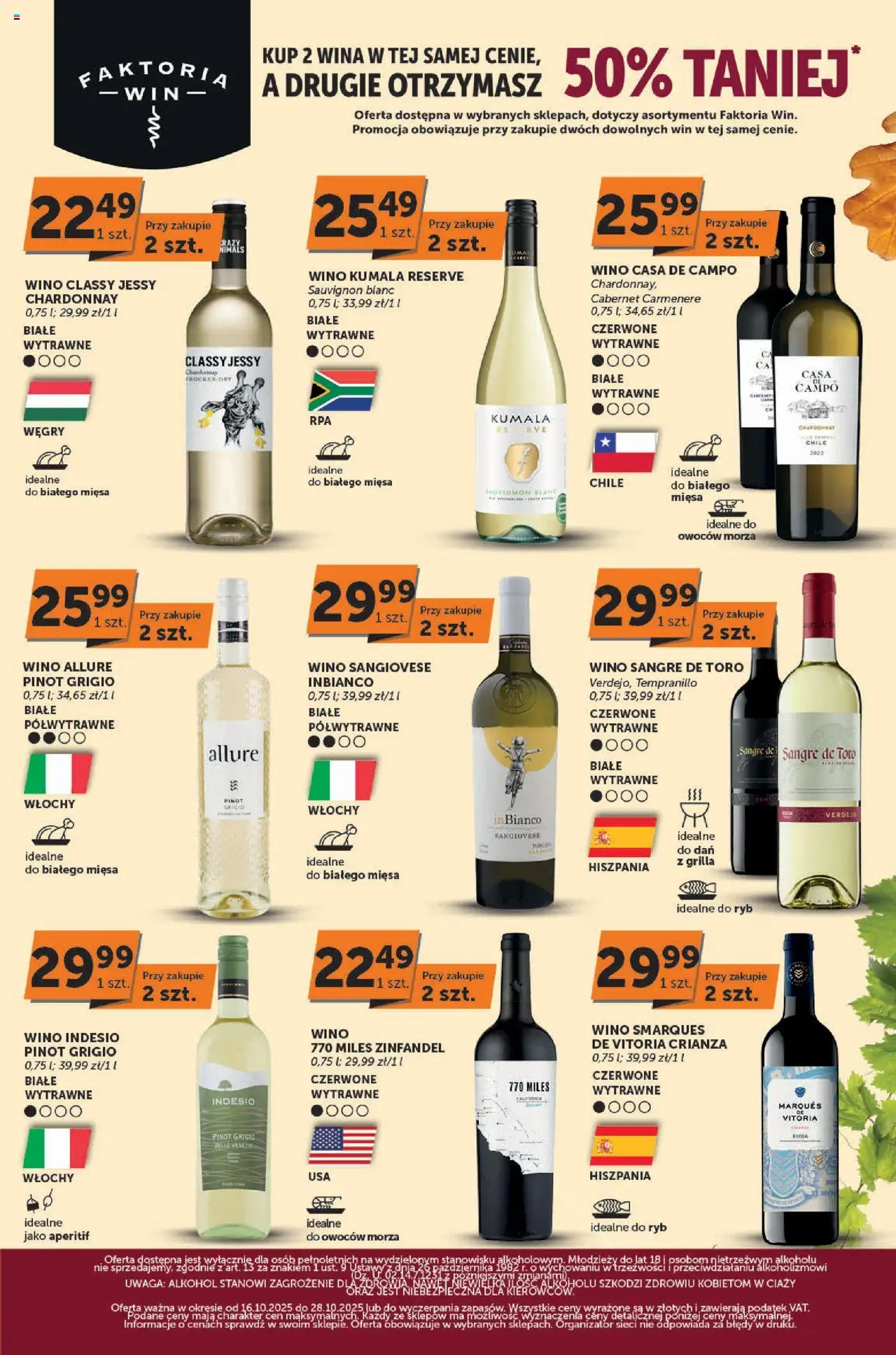 Euro Sklep Gazetka - Faktoria Win od 16.10.2025 | Strona: 3 | Produkty: Chardonnay, Wino, Alkohol