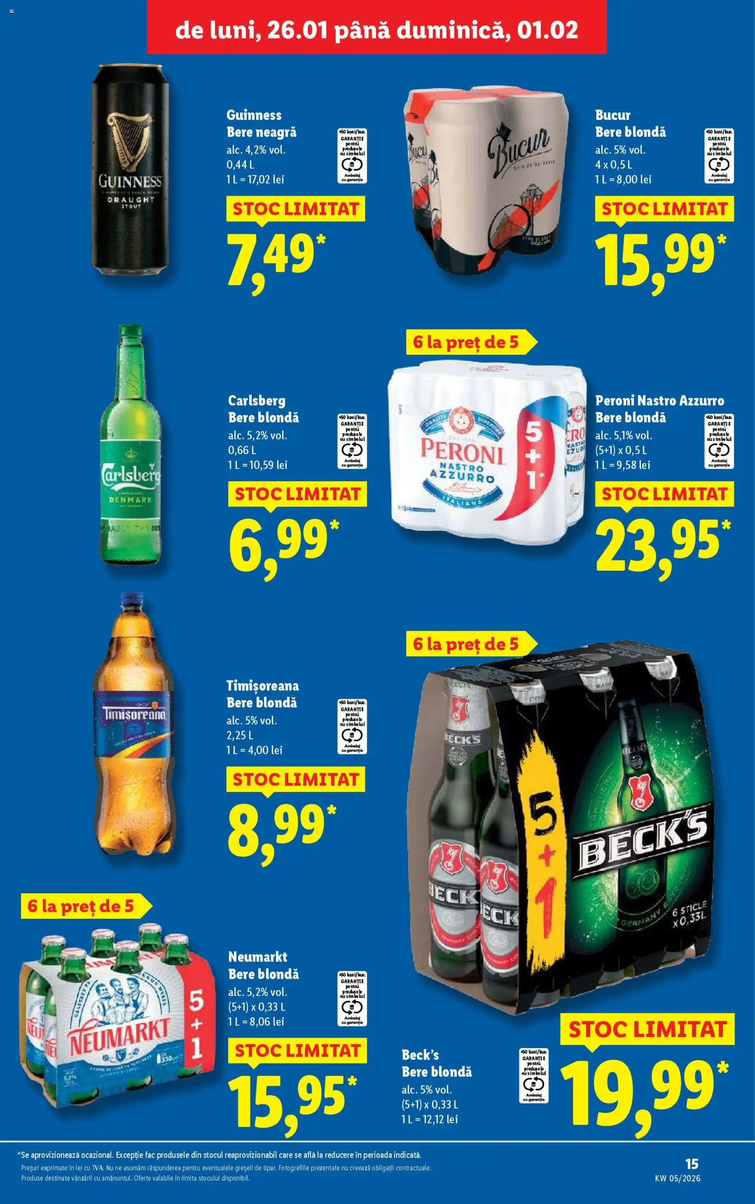 Noul catalog Lidl – valabil de la 26.01.2026 | Pagină: 15 | Produse: Bere