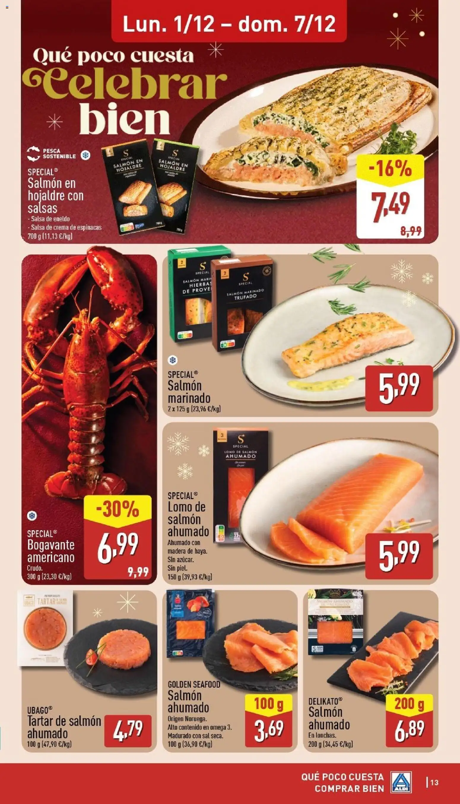 Aldi folleto Península │ válido desde el 01.12.2025 | Página: 13 | Productos: Πορσελάνη, Crema, Salmón ahumado