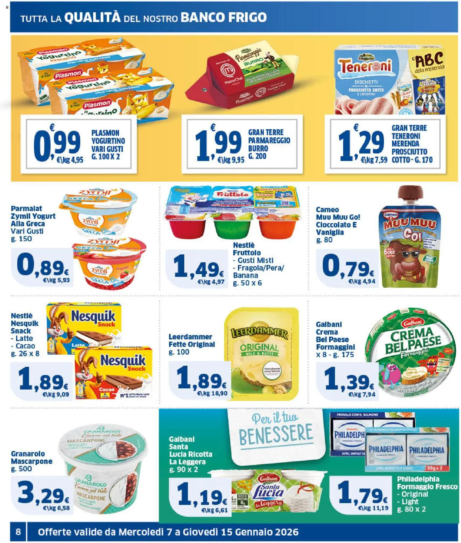 Volantino SIGMA del 07.01.2026 | Pagina: 8 | Prodotti: Prosciutto Cotto, Yogurt, Burro, Cacao