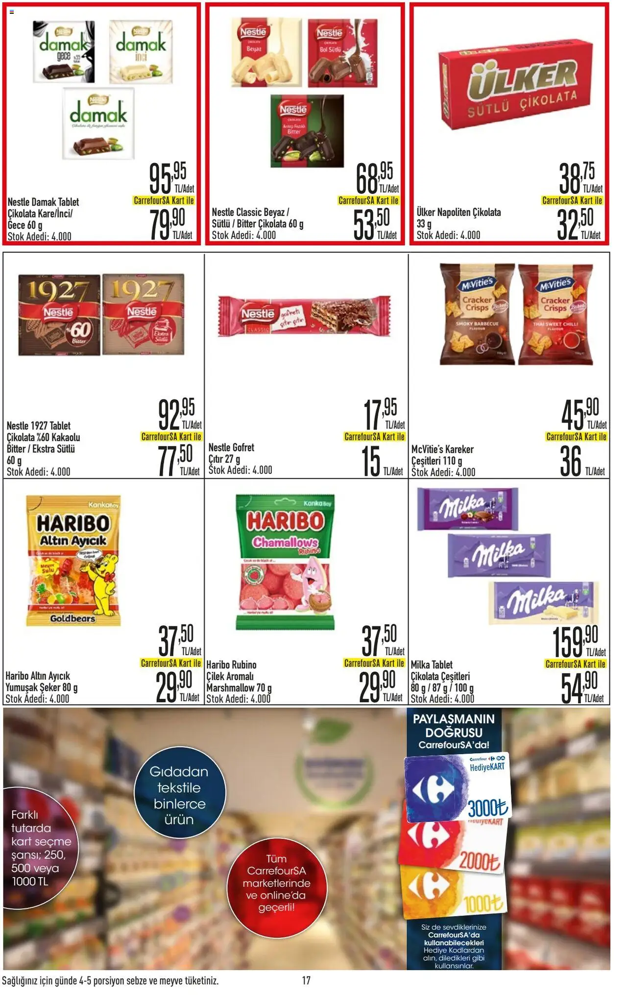 CarrefourSA Katalog - 09.10.2025 tarihinden itibaren geçerlidir | Sayfa: 17 | Ürünler: Gofret, Çikolata, Sebze, Tablet