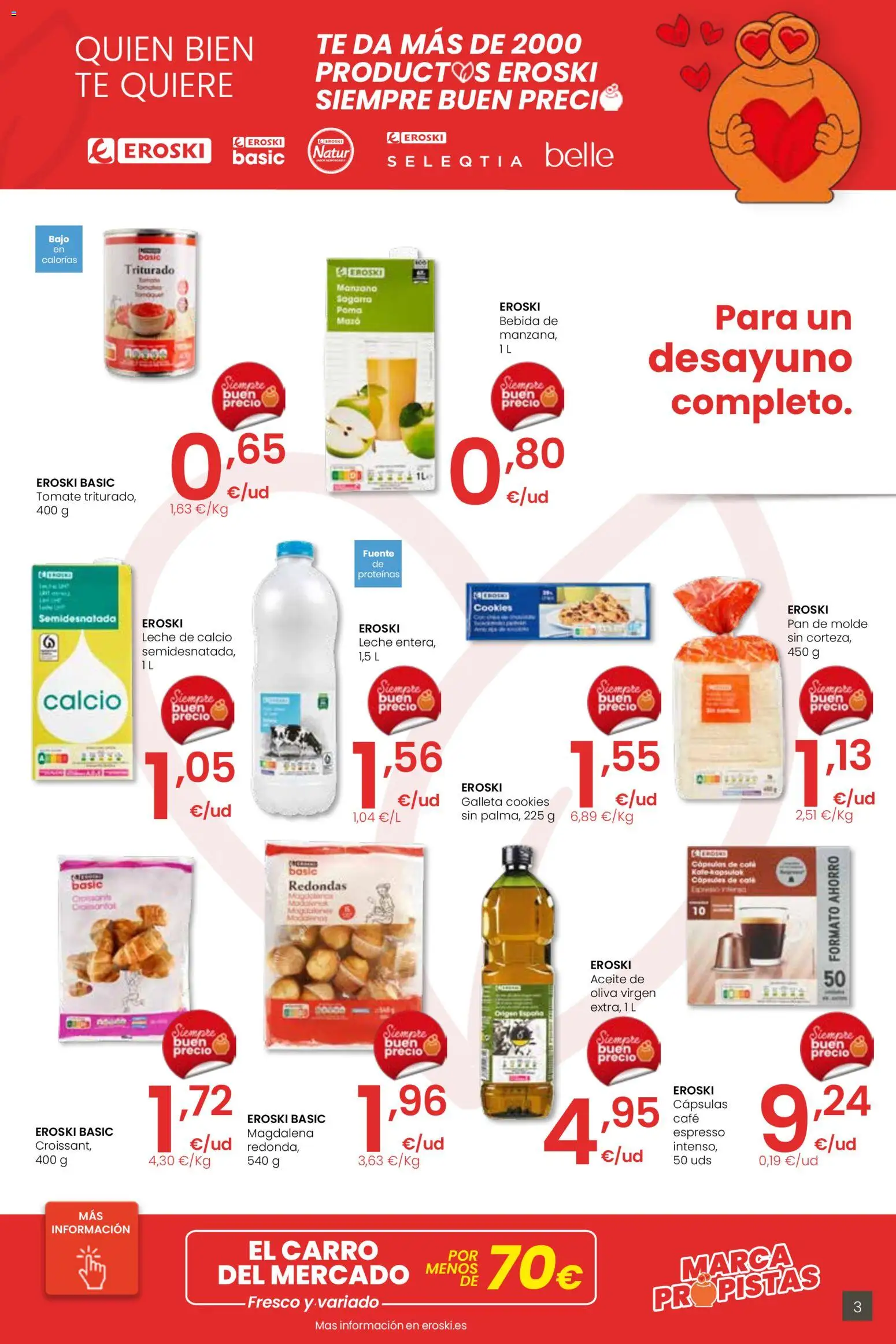 Eroski -  siempre a buen precio City │ válido desde el 29.01.2026 | Página: 3 | Productos: Leche, Aceite, Pan, Té