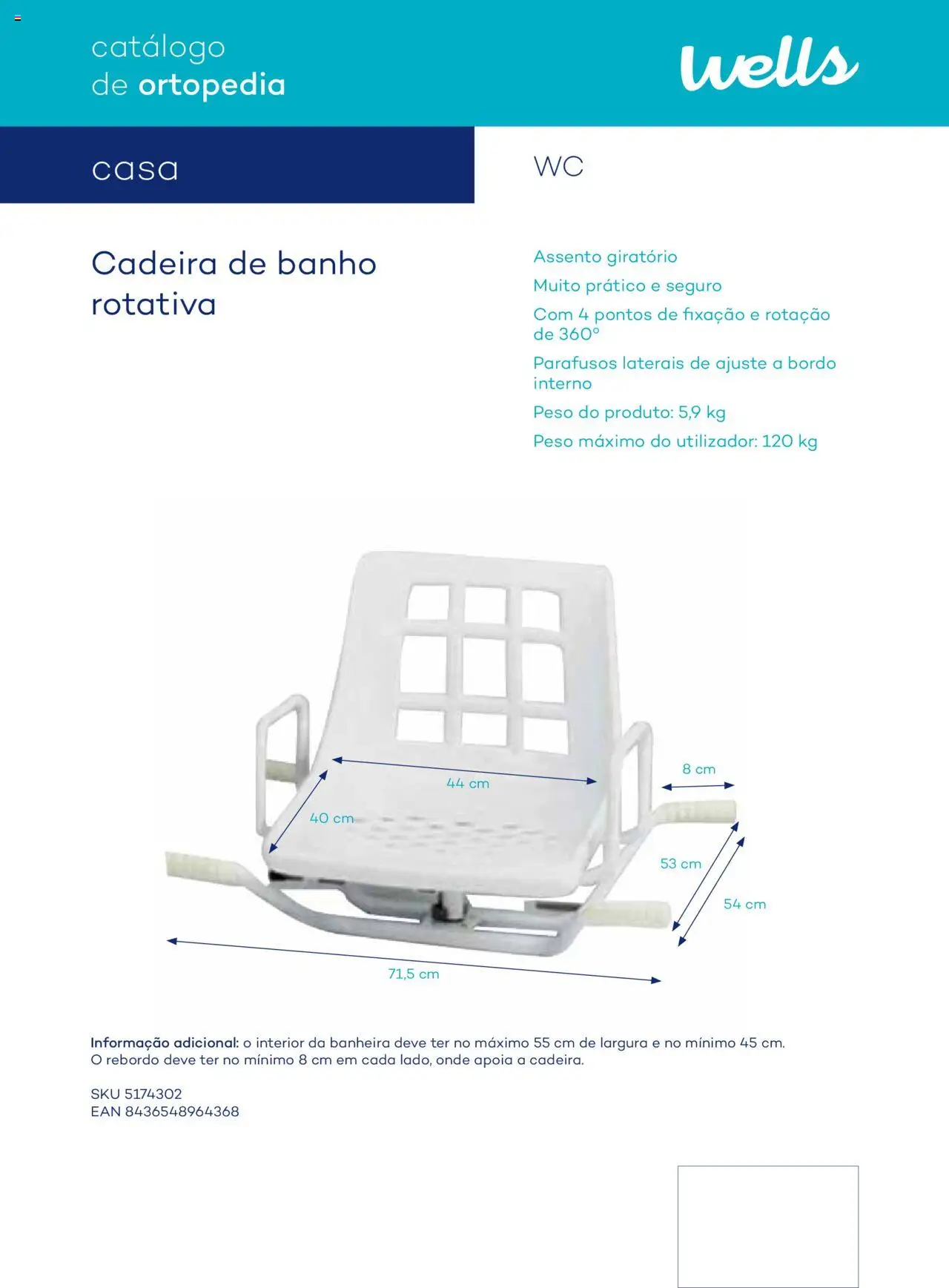 Well’s Catálogo de Ortopedia │ válido de 12.02.2024 | Página: 125 | Produtos: Cadeira, Banho