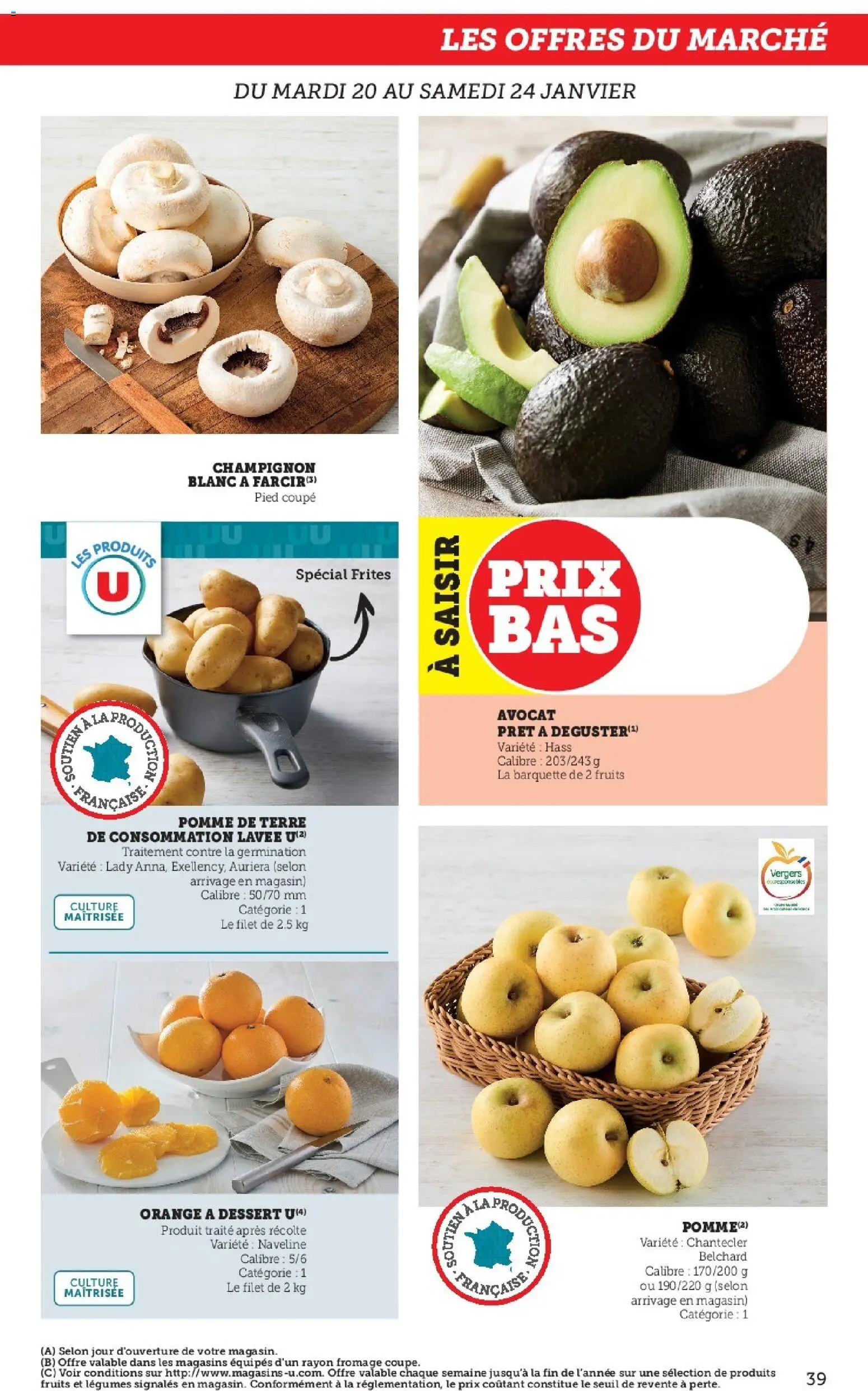 {H1} | Page: 39 | Produits: Avocat, Pomme de terre, Frites, Fromage