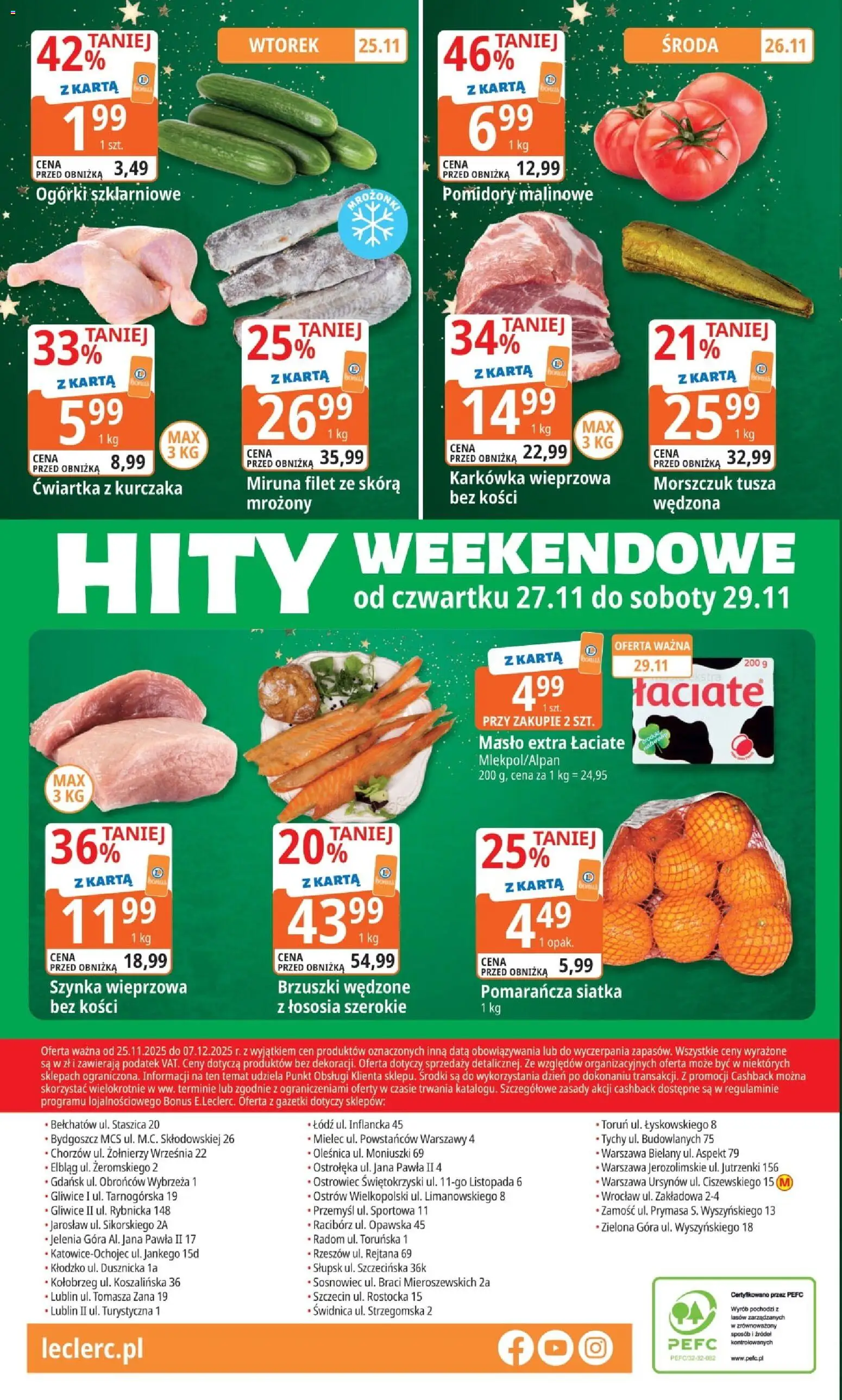 E.Leclerc Gazetka - Wrocław od 25.11.2025 | Strona: 32 | Produkty: Karkówka wieprzowa, Miruna, Morszczuk, Pomidory
