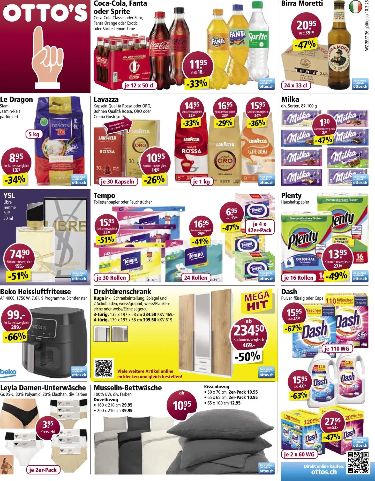 Otto's Aktionen – gültig ab 10.02.2026 | Seite: 1 | Produkte: Fanta, Sprite, Spiegel, Drehtürenschrank