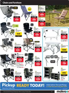 New Makro catalogue – valid from 08.09.2025 | Page: 3 | Products: Side table, Bag, Pads, Cooler