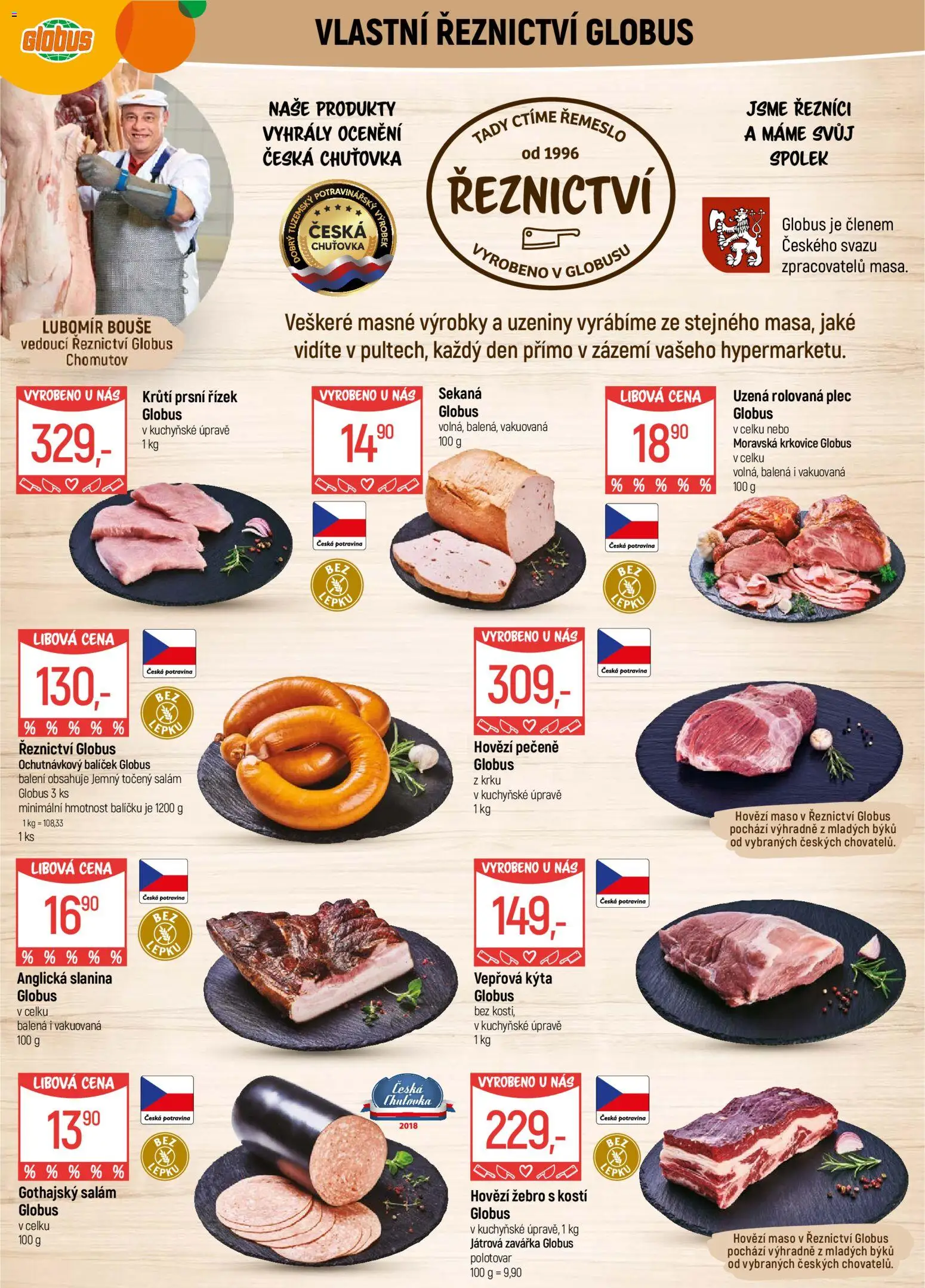 Globus leták - Chomutov od 12.11.2025 | Strana: 5 | Produkty: Sekaná, Anglická slanina, Točený salám, Gothajský salám