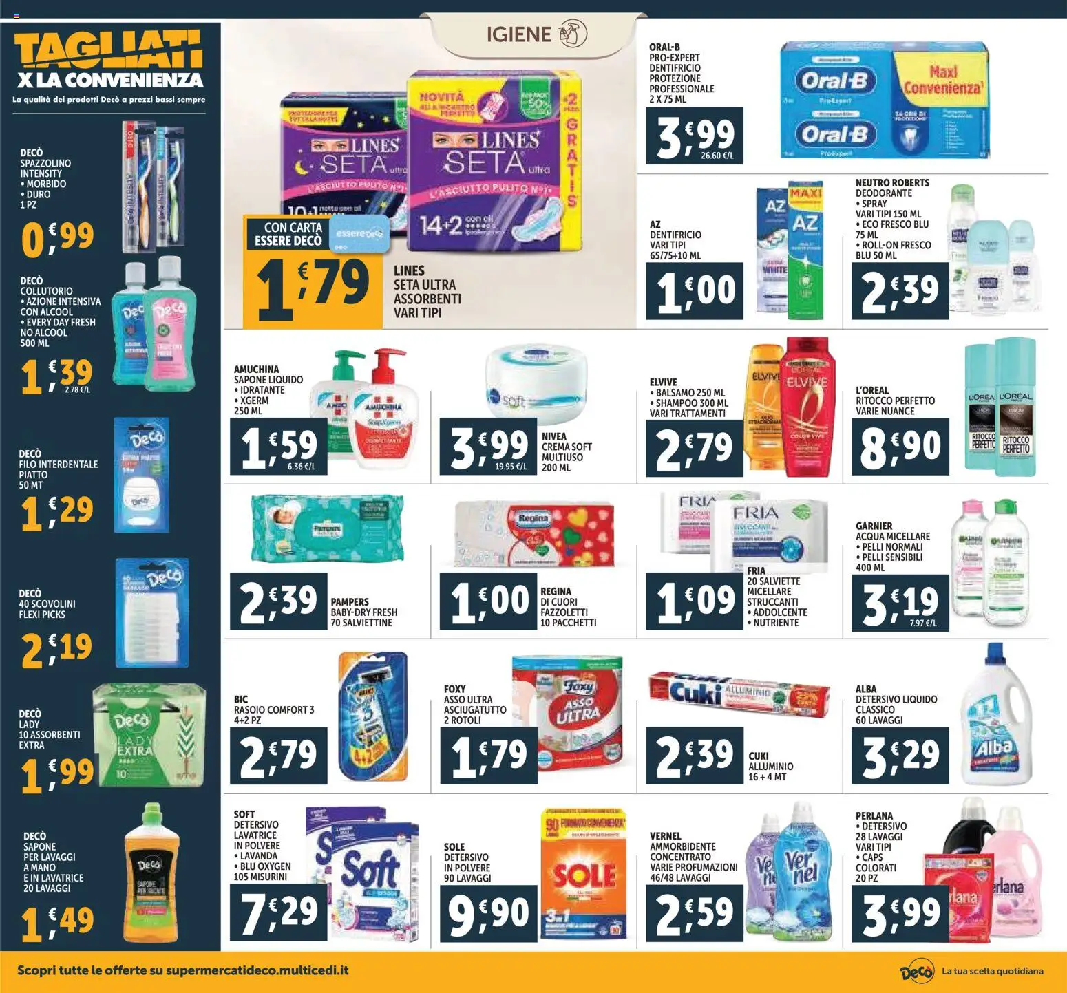 Volantino Decò del 07.11.2025 | Pagina: 18 | Prodotti: Balsamo, Acqua micellare, Fazzoletti, Asciugatutto