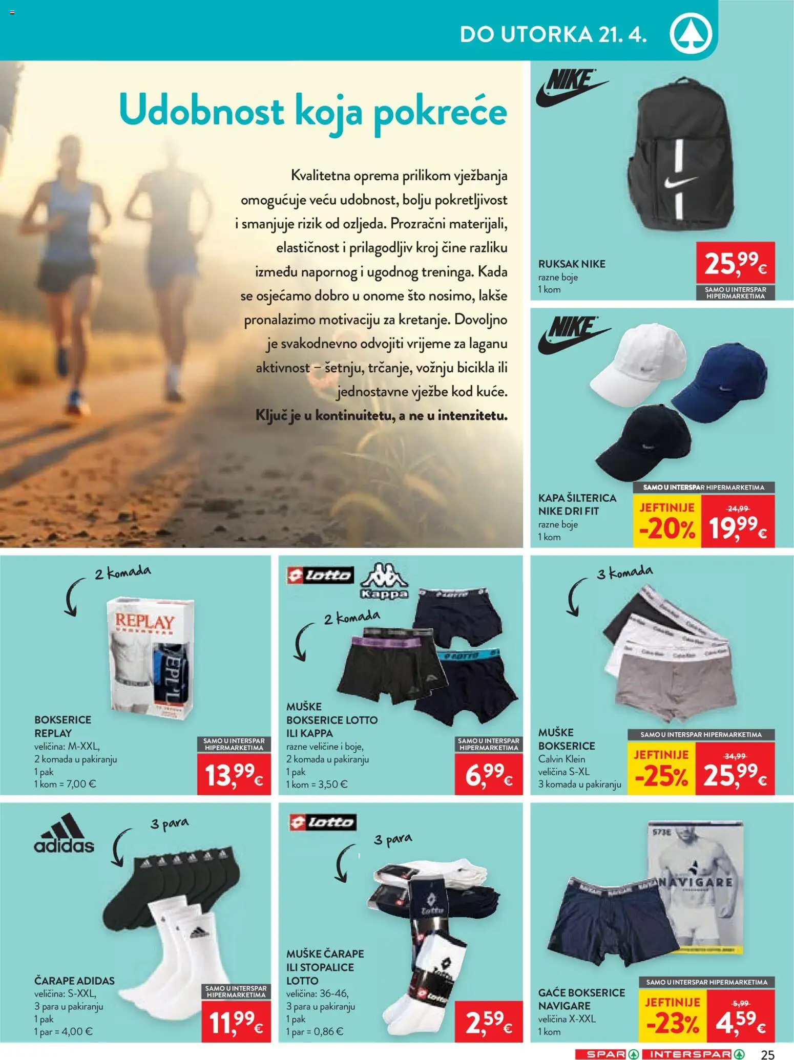 Spar katalog | vrijedi od 08.04.2026 | Stranica: 29 | Proizvodi: Čarape, Bokserice, Ruksak, Kapa