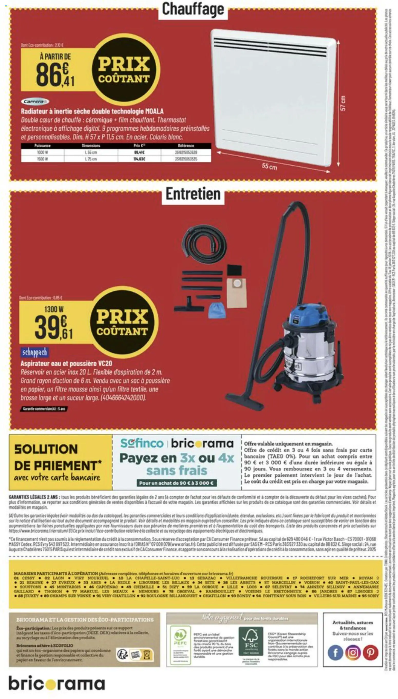 {H1} | Page: 12 | Produits: Sac, Mousse, Aspirateur eau et poussière, Radiateur