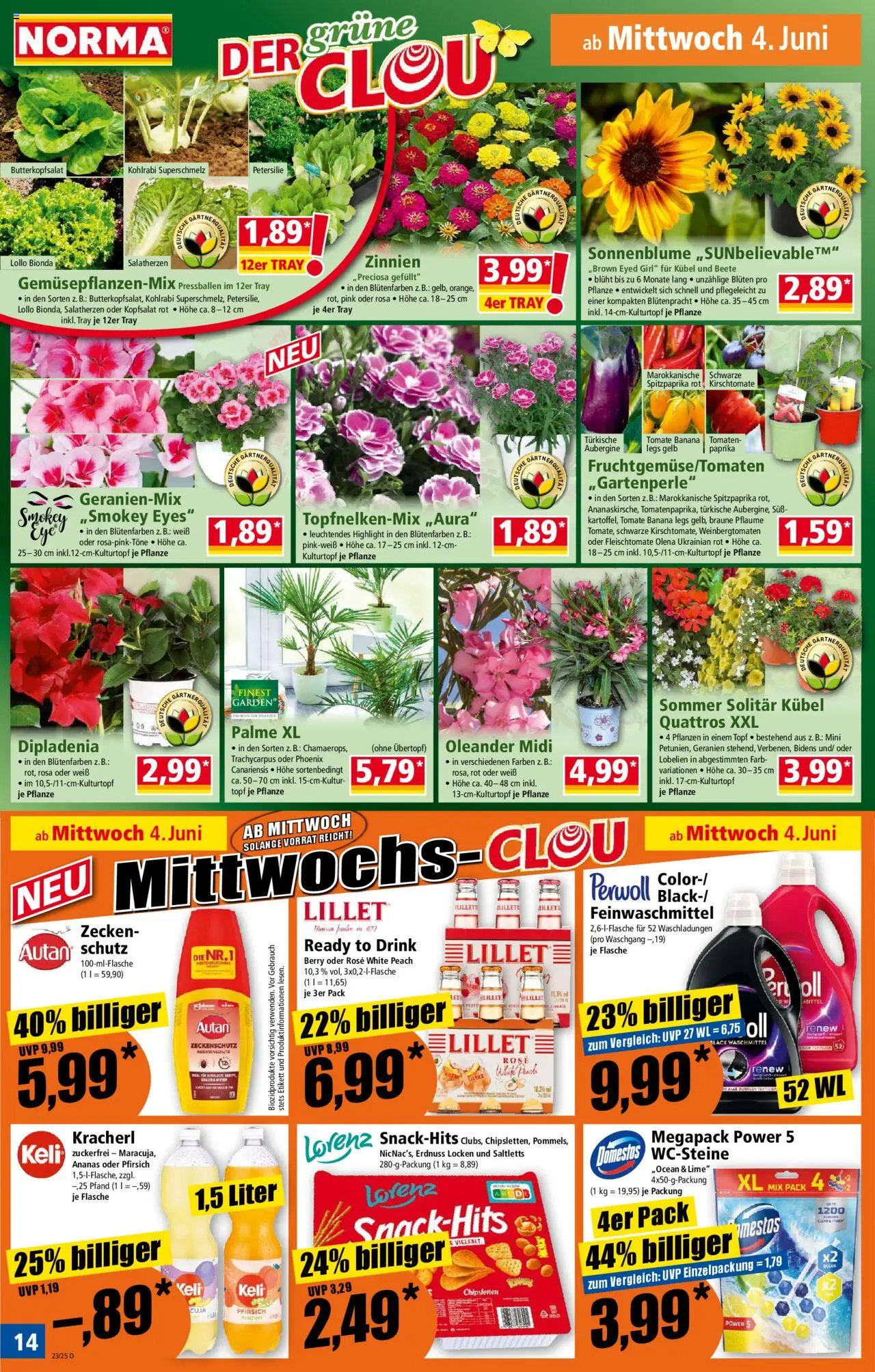 Norma Prospekt 	 - gültig ab dem 02.06.2025 | Seite: 14 | Produkte: Perwoll, Lillet, Geranien, Aubergine