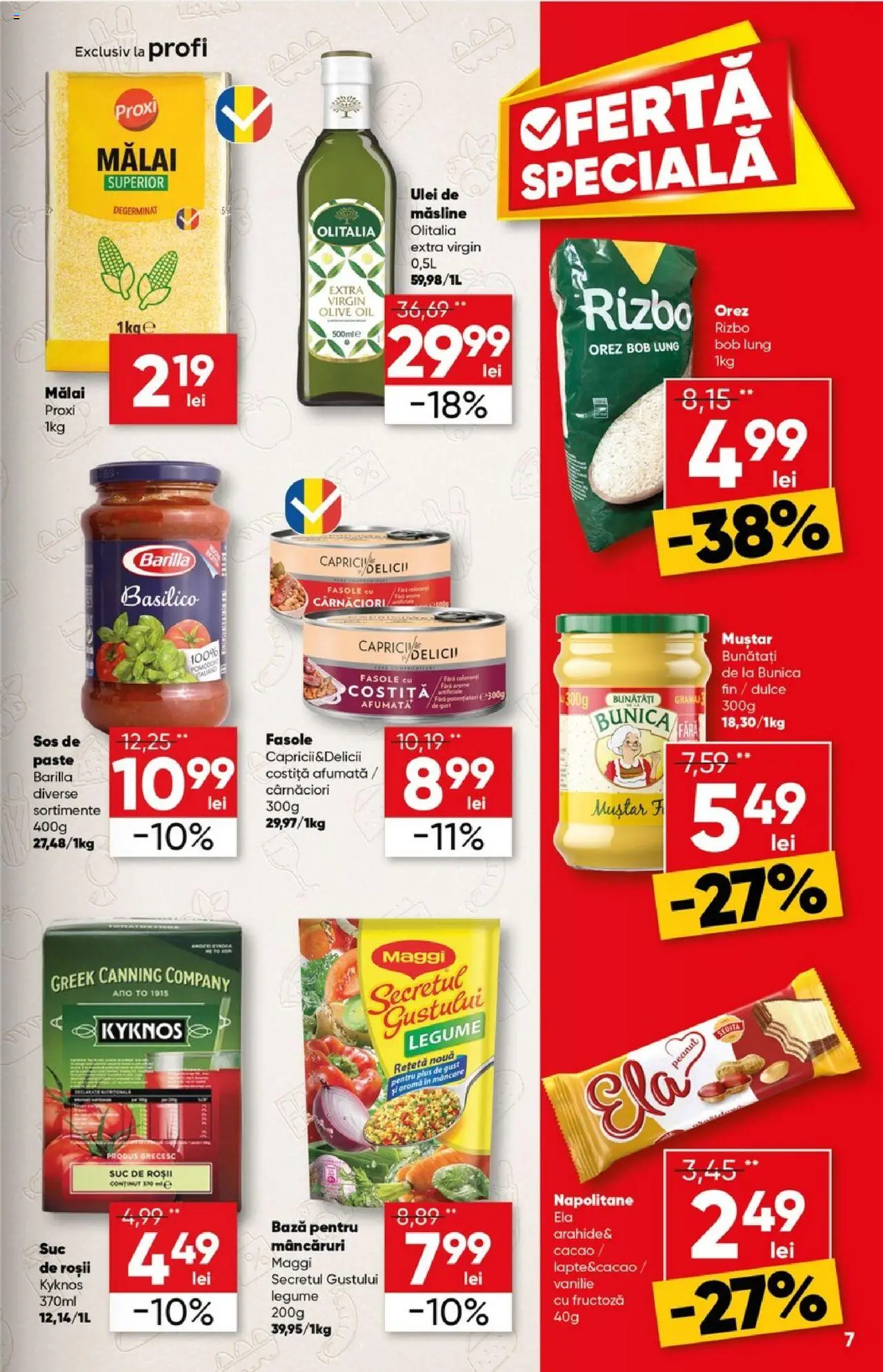 Noul catalog Profi – valabil de la 15.10.2025 | Pagină: 7 | Produse: Măsline, Ulei, Orez, Paste